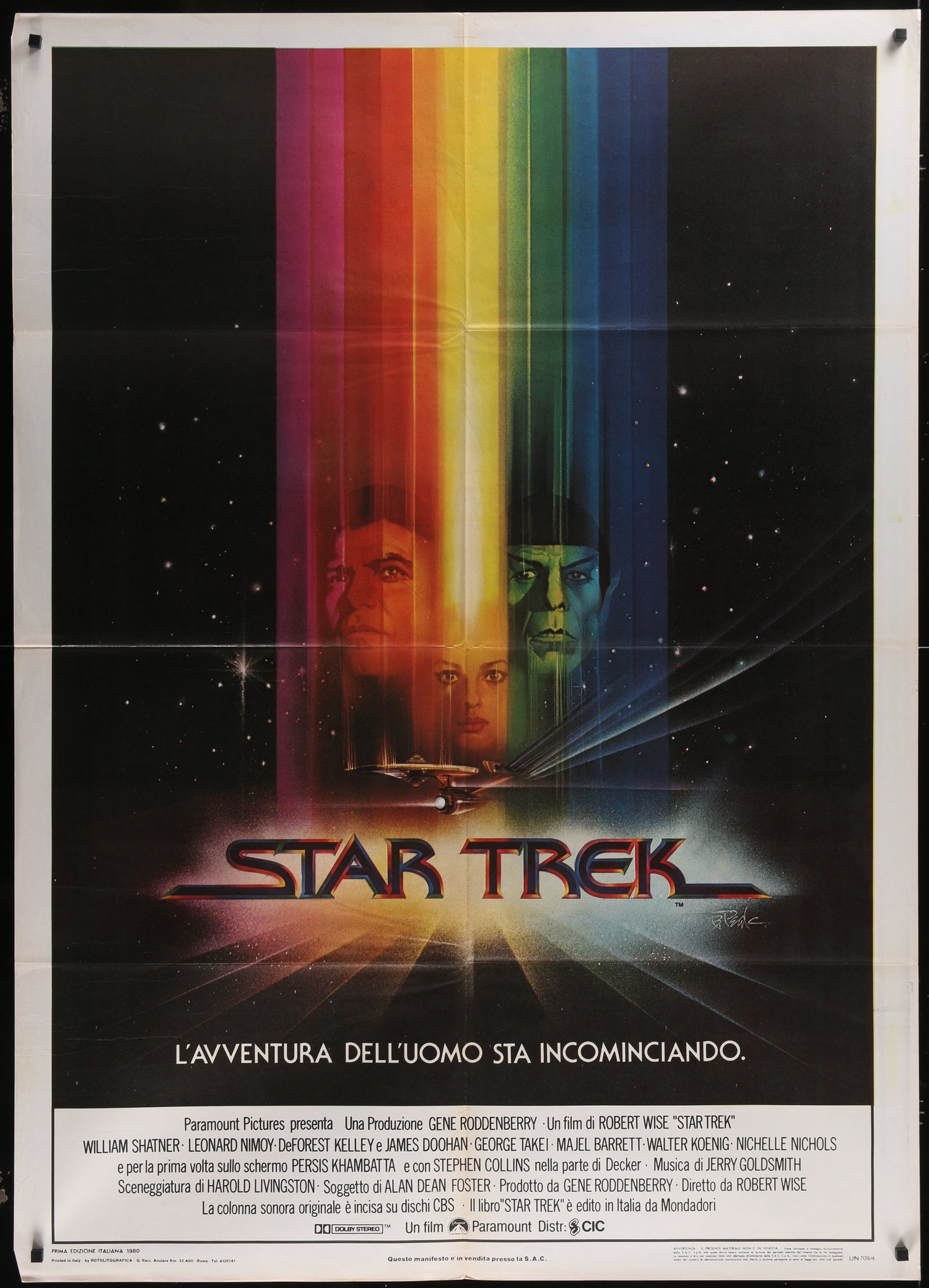 Star Trek: The Motion Picture (1979) Original Italian One Panel Movie Poster 39 x 55