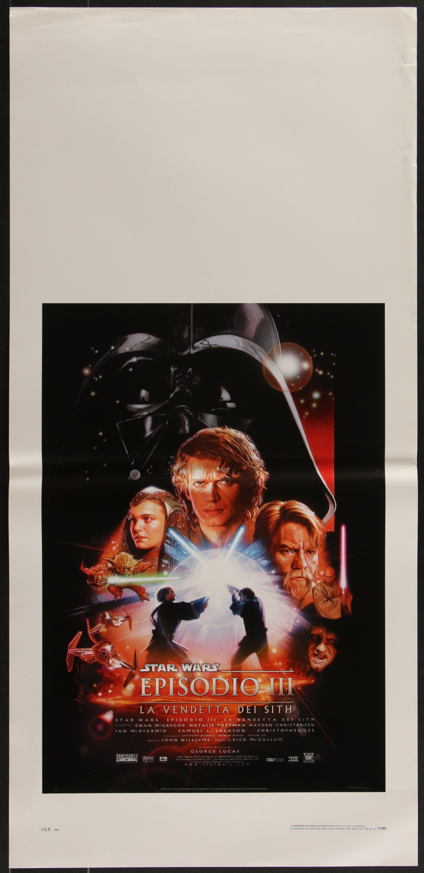 Star Wars: Episode III – Revenge of the Sith (2005) Original Italian Locandina Movie Poster 33 x 70 cm