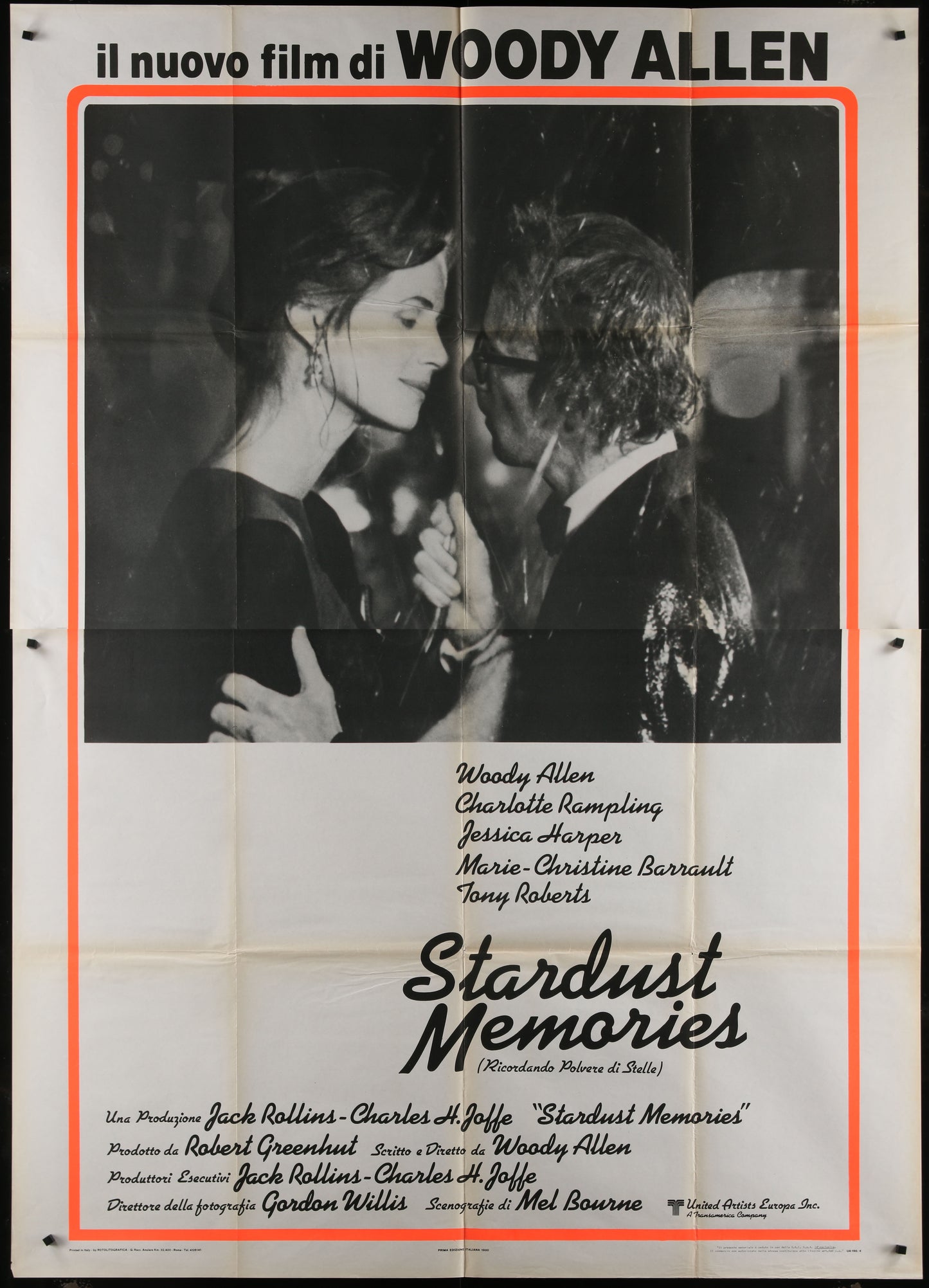 Stardust Memories (1980) Original Italian Two-Panel Movie Poster 55 x 78