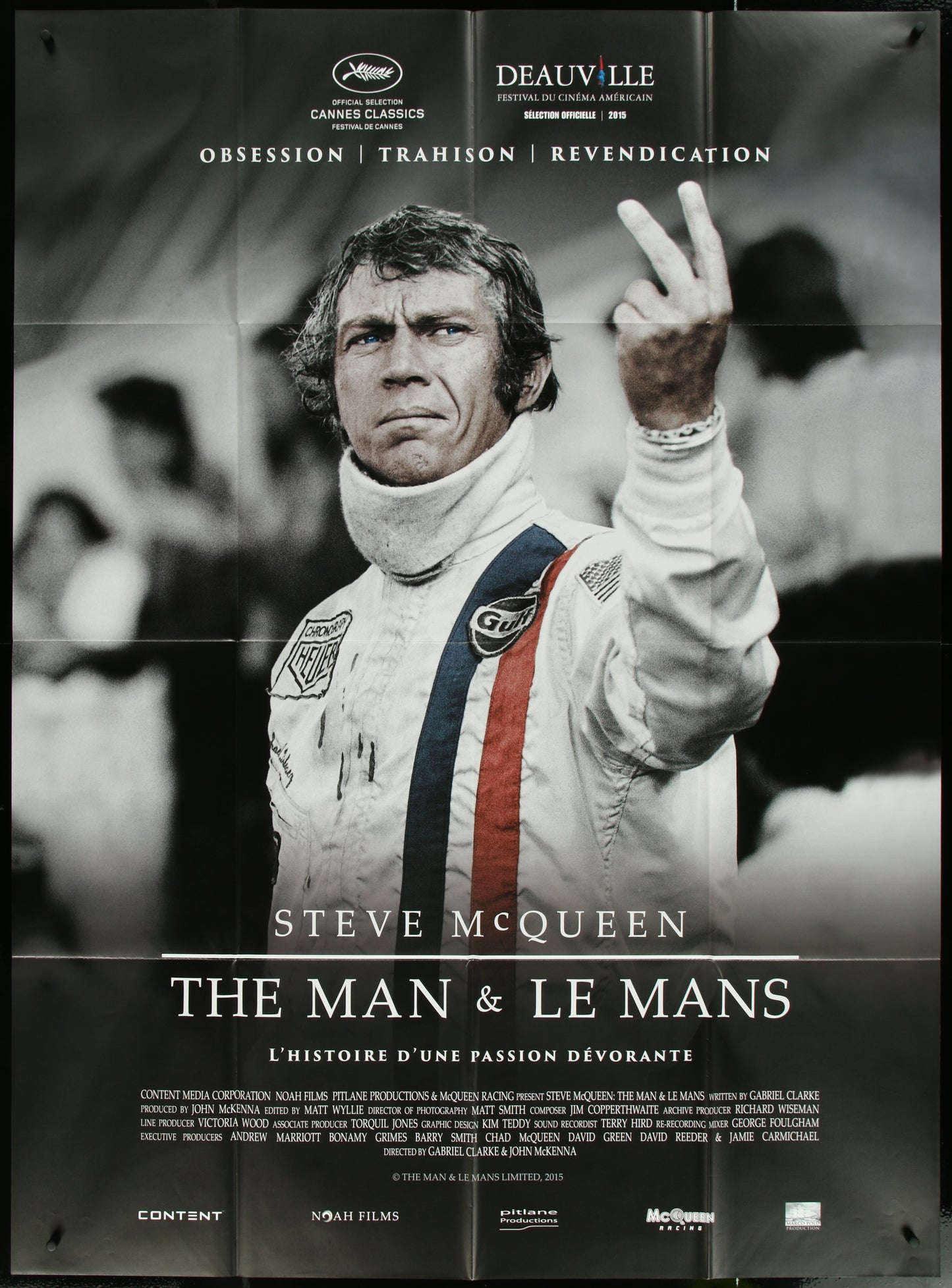 Steve McQueen: The Man & Le Mans (2015) Original French One-Panel (Grande) Movie Poster