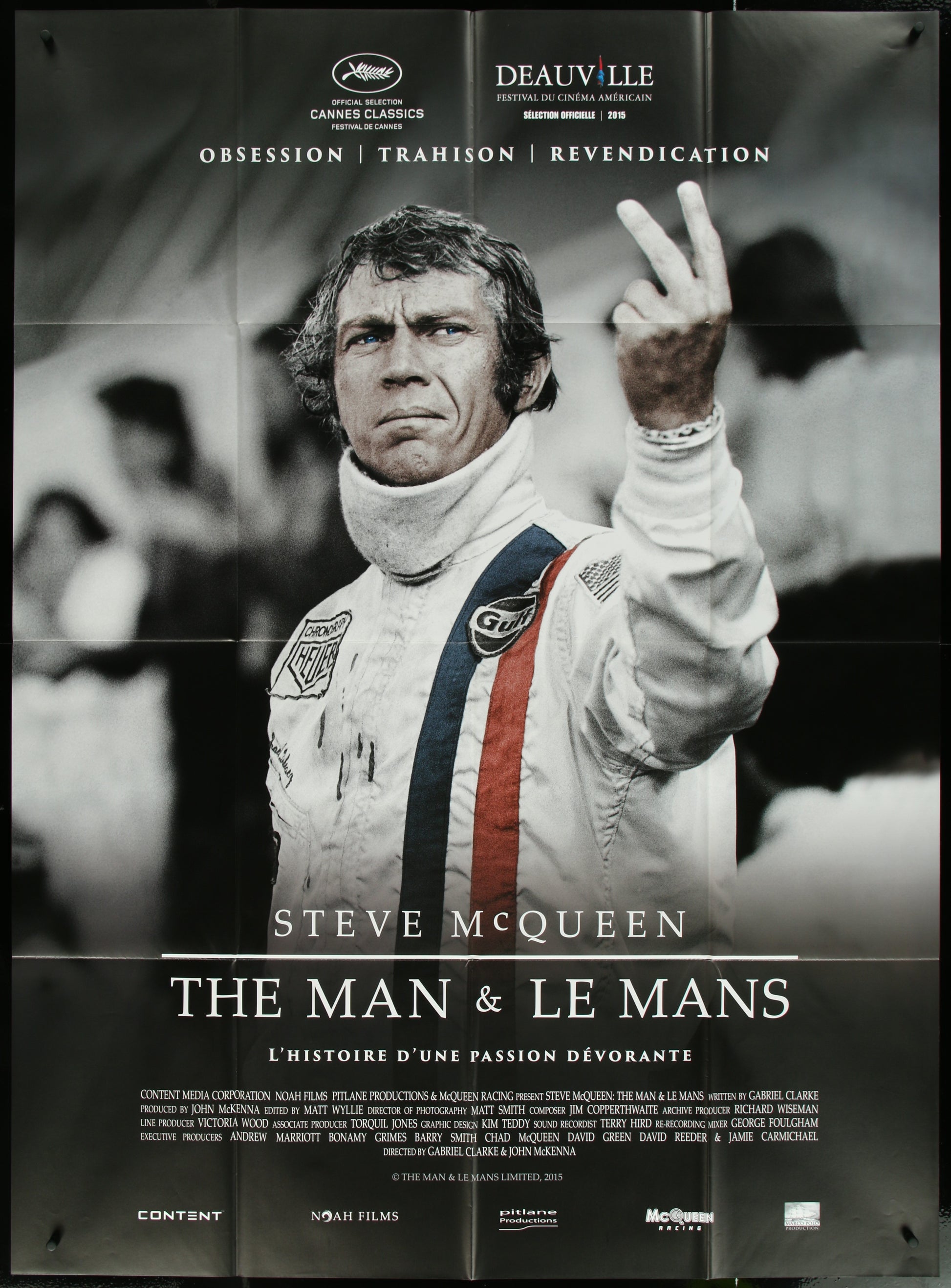 Steve McQueen: The Man & Le Mans (2015) Original French One-Panel (Grande) Movie Poster