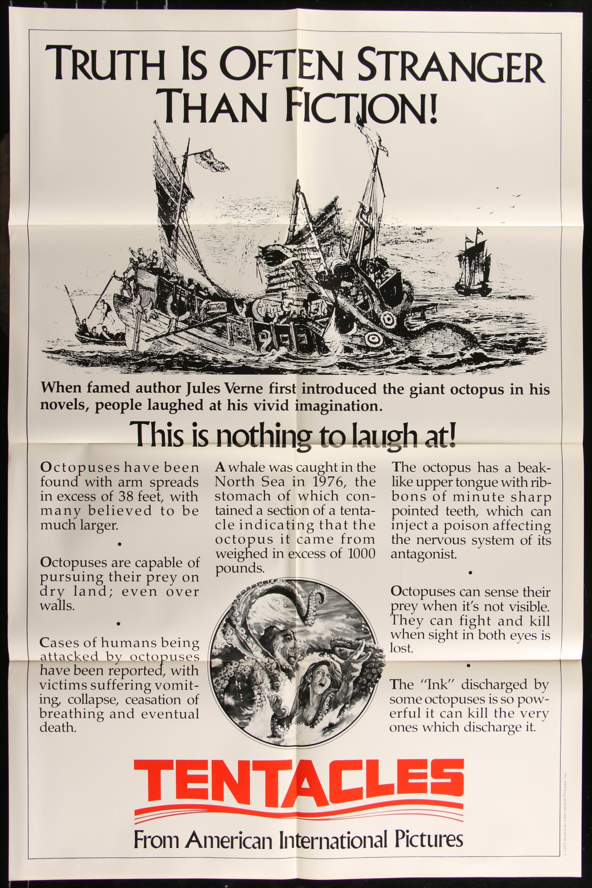 Tentacles (1977) Original US One Sheet Movie Poster 27 x 41