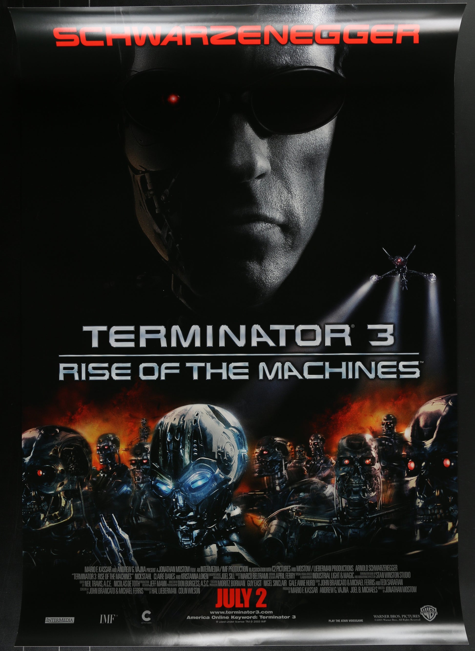 Terminator 3: Rise of the Machines (2003) Original US Advance One Sheet Movie Poster 27 x 40
