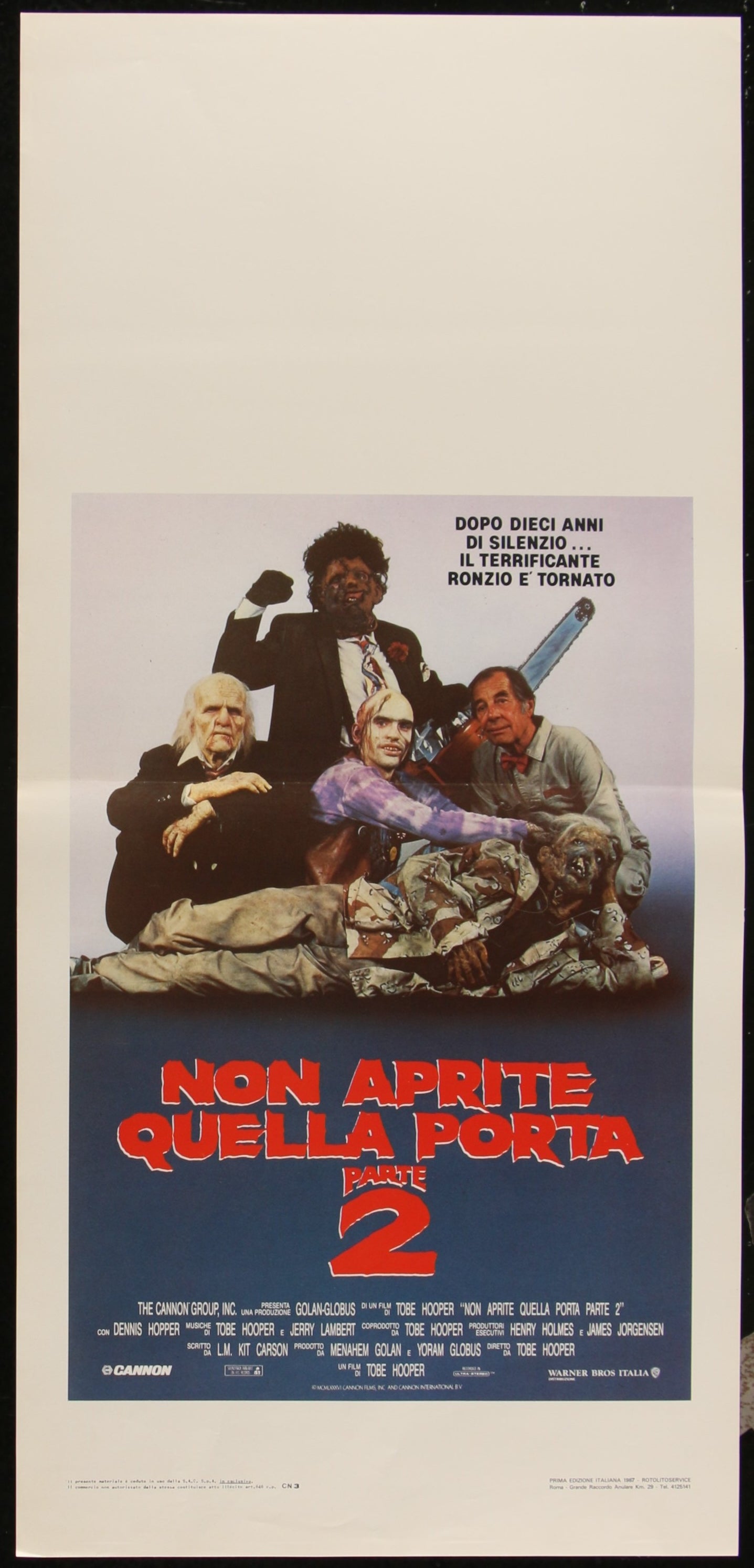 The Texas Chainsaw Massacre Part 2 (1986) Original Italian Locandina Movie Poster