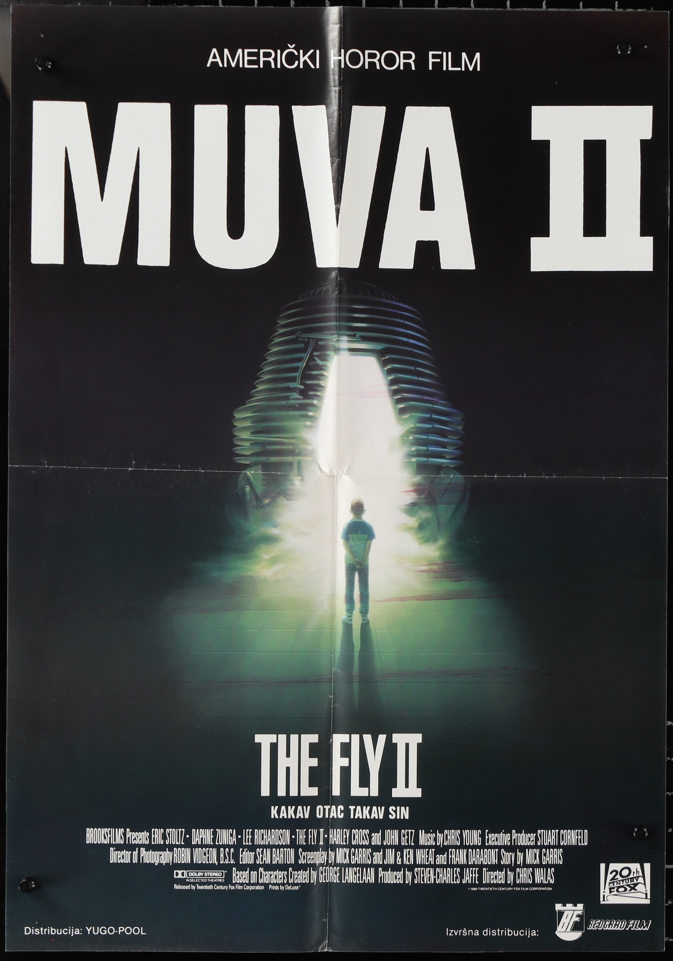 Vintage original The Fly II one top sheet movie poster 1989 Rolled nrmt