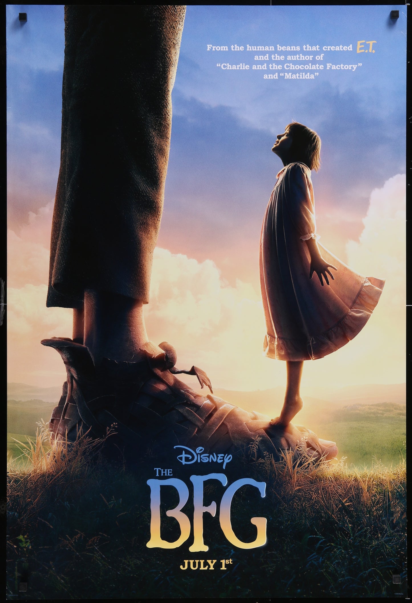 The BFG (2016) Original US One Sheet Teaser Movie Poster 27 x 40