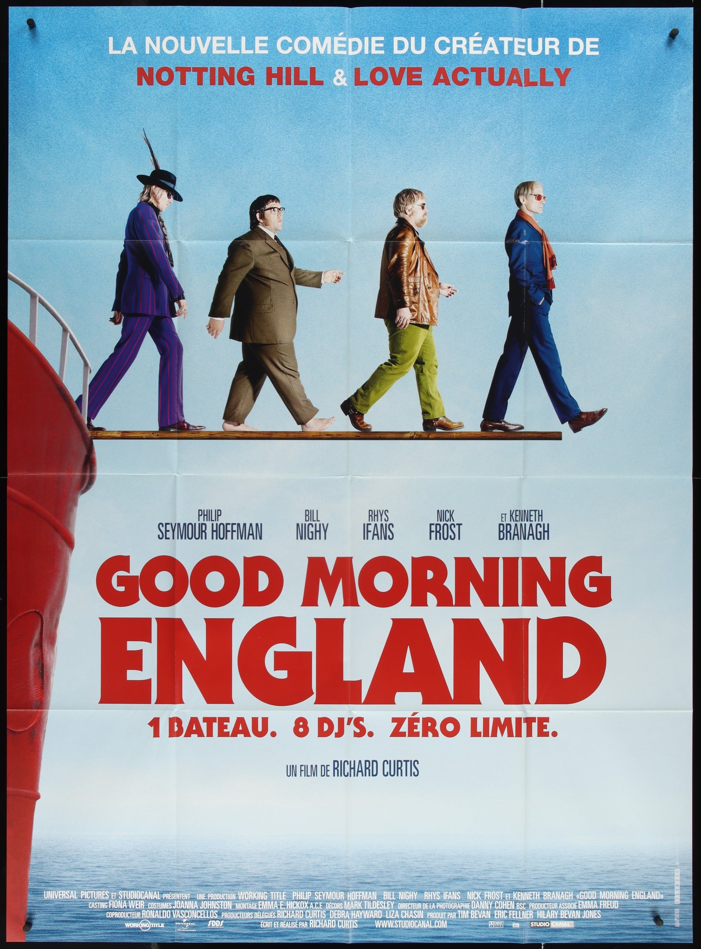 The Boat That Rocked (2009) Original French One Panel Movie Poster