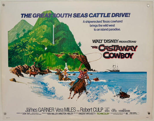 The Castaway Cowboy (1974) Original US Half Sheet Movie Poster