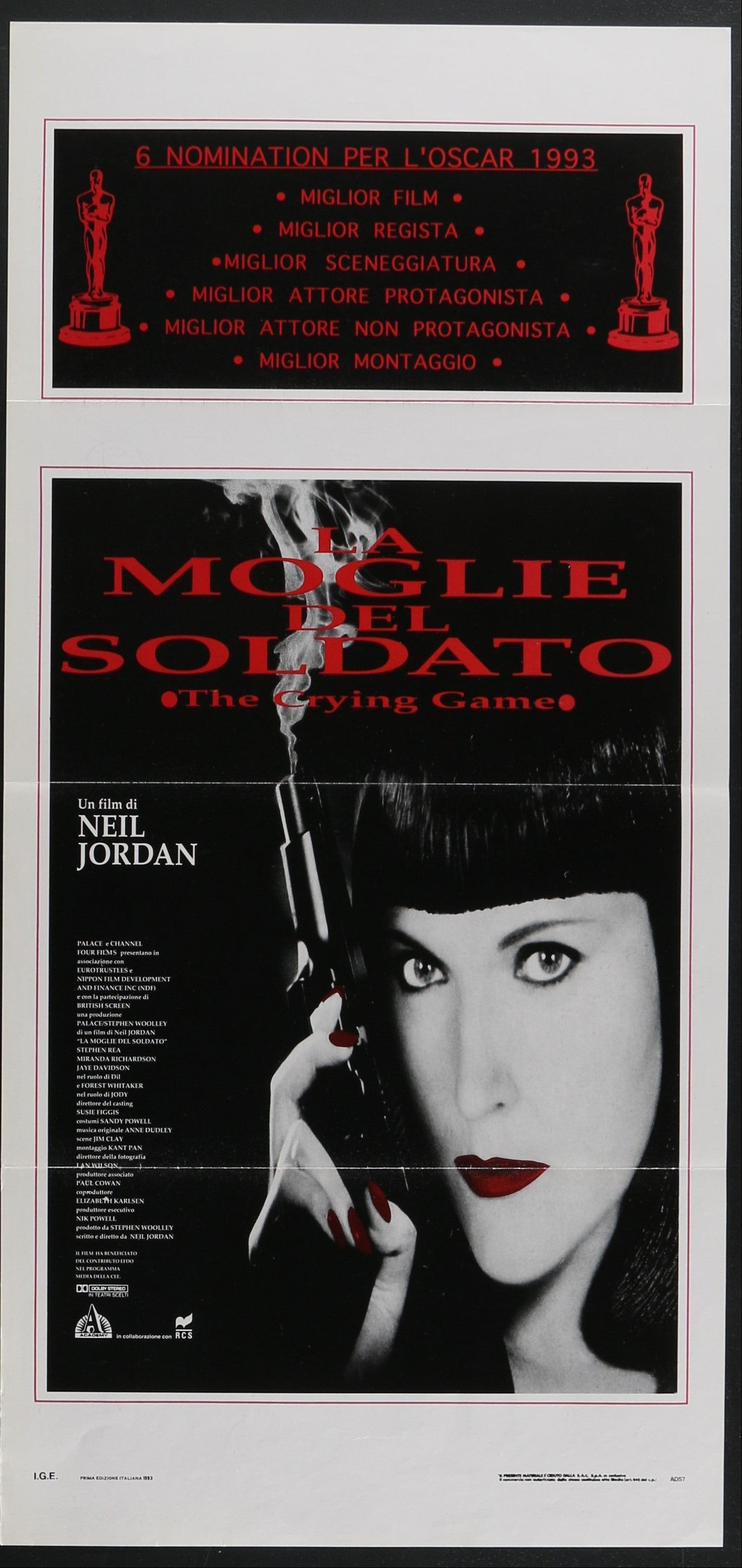 The Crying Game (1992) Original Italian Locandina Movie Poster