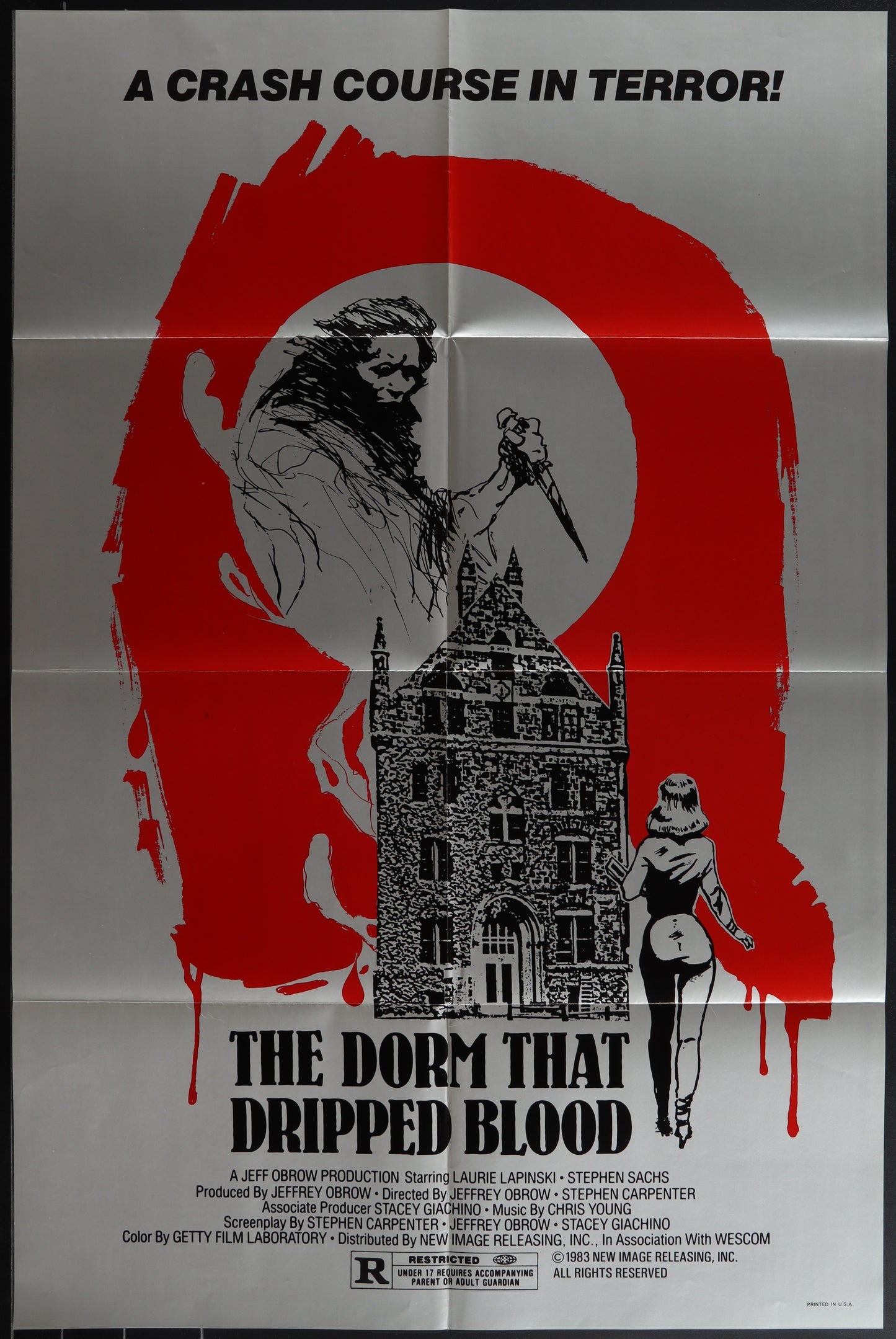 The Dorm That Dripped Blood (1983 RR) Original US One Sheet Movie Poster 27 x 41