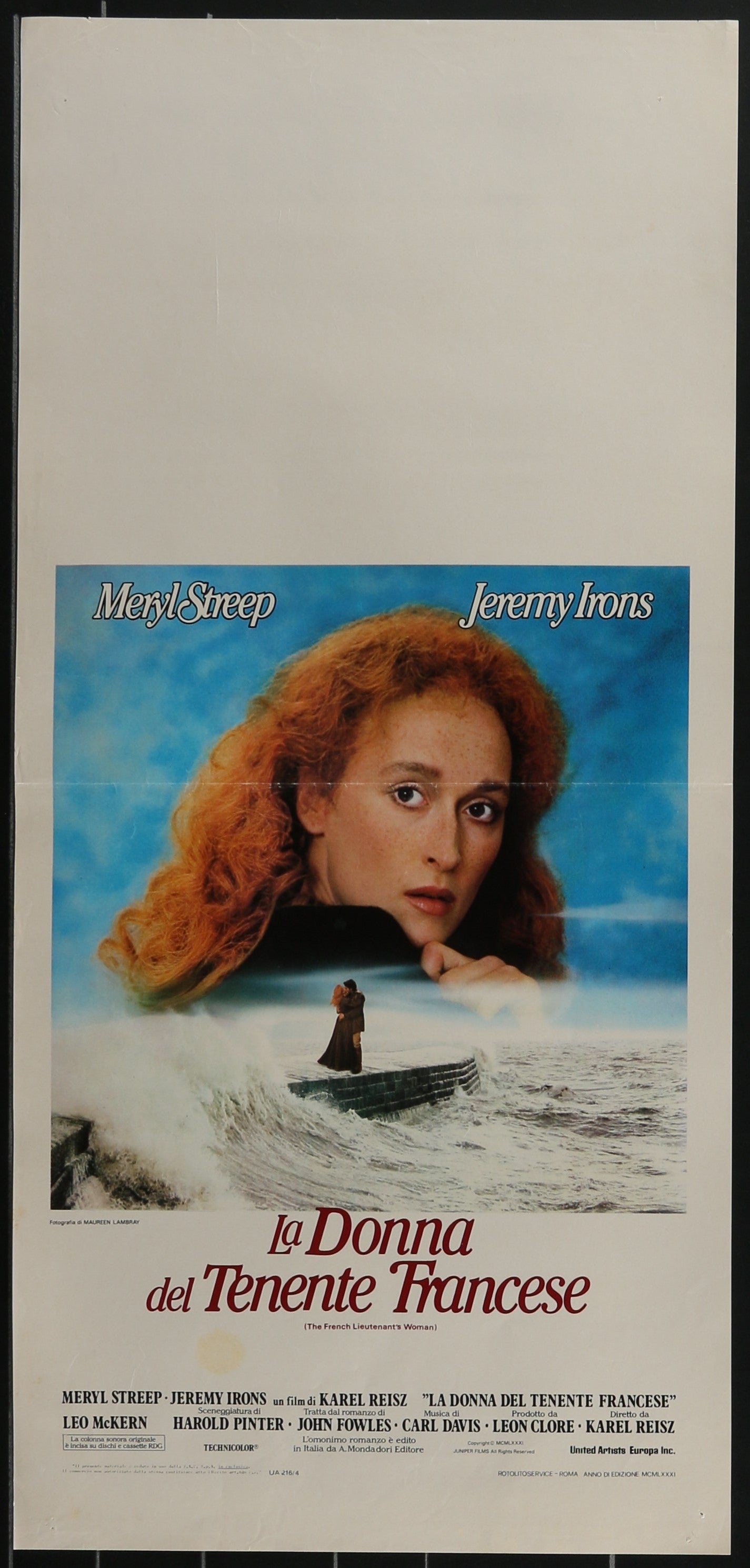 The French Lieutenant's Woman (1981) Original Italian Locandina Movie Poster