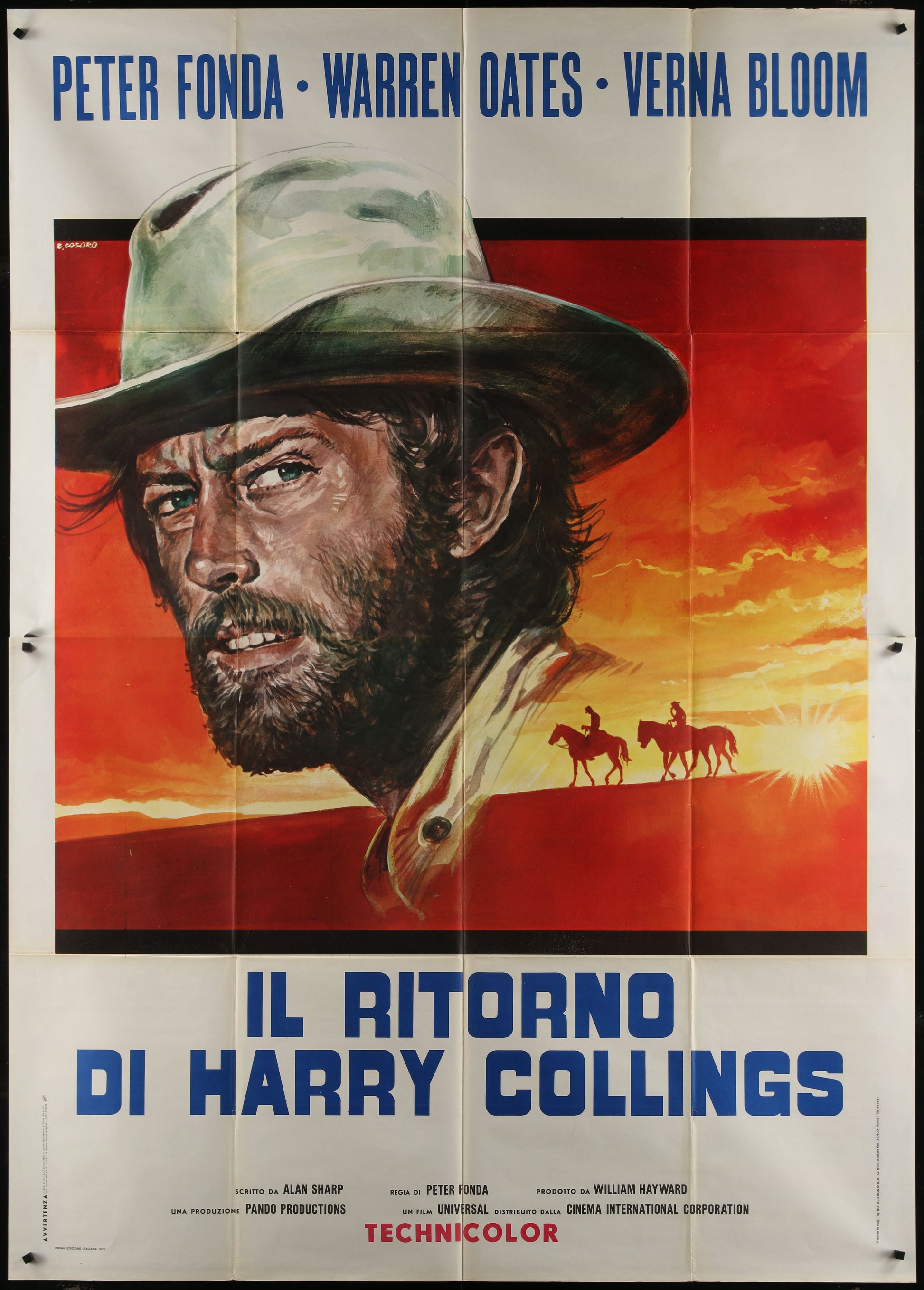 The Hired Hand (1971) Original Italian Two-Panel Movie Poster 55 x 78
