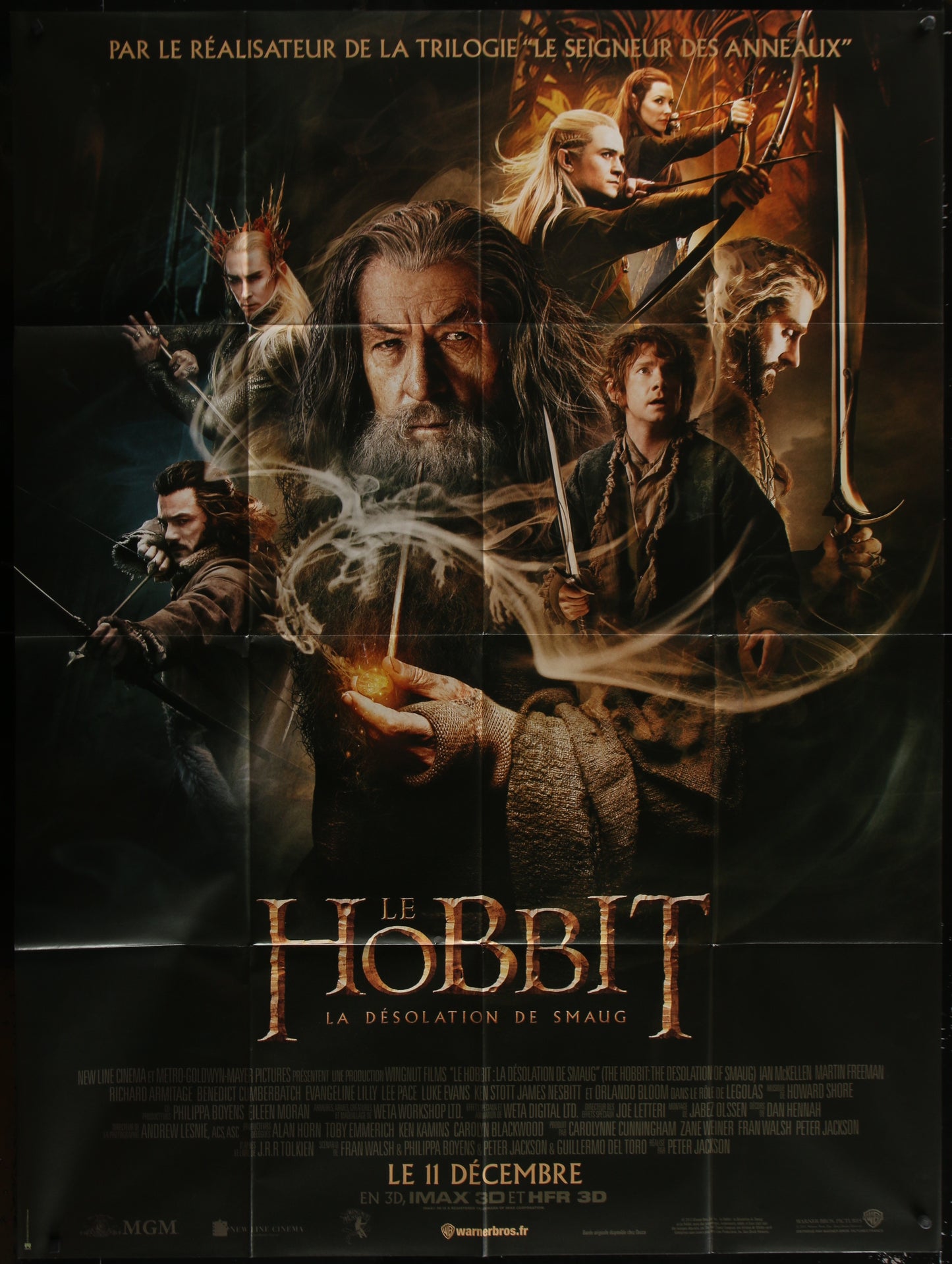 The Hobbit: The Desolation of Smaug (2013) Advance Original French Grande Movie Poster 117 x 157 cm

