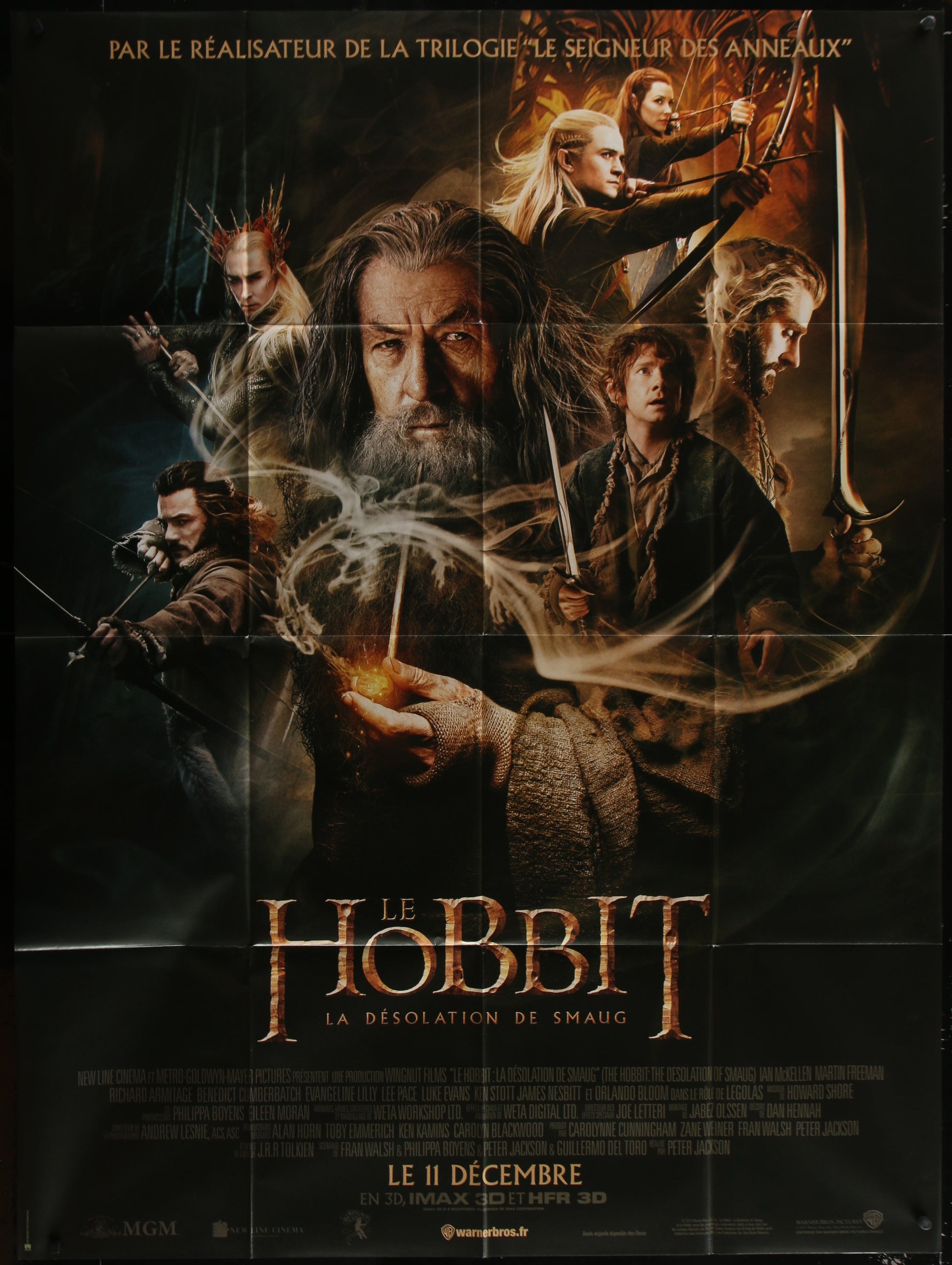 The Hobbit: The Desolation of Smaug (2013) Advance Original French Grande Movie Poster 117 x 157 cm
