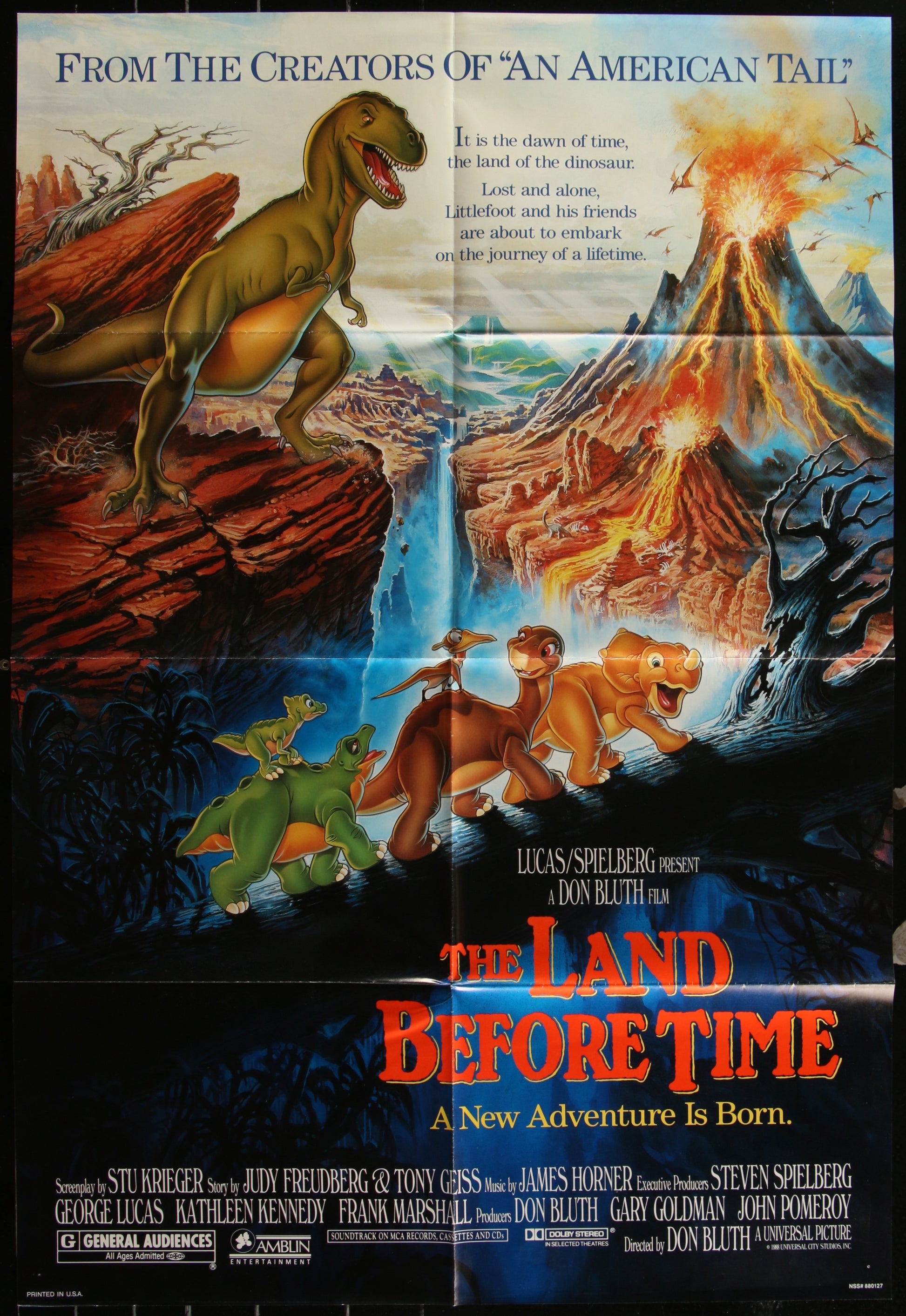 The Land Before Time (1988) Original US One Sheet Movie Poster