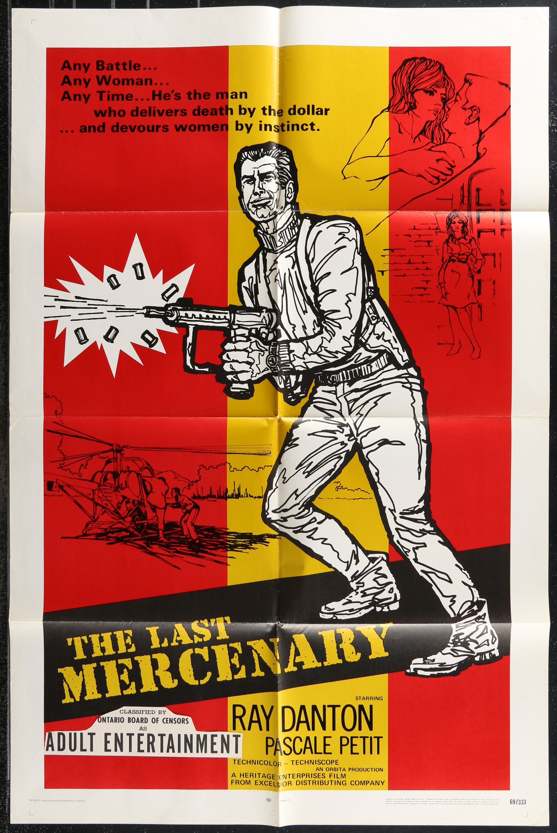 The Last Mercenary (1969) Original US One Sheet Movie Poster 27 x 41