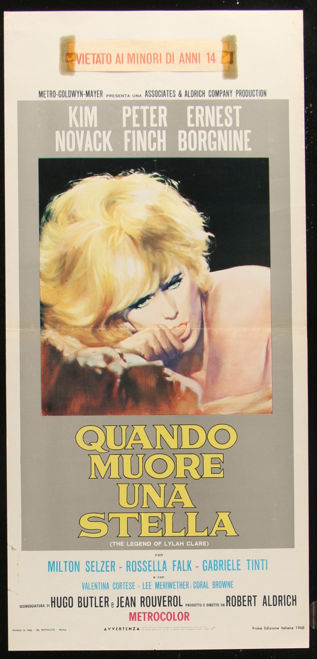 The Legend of Lylah Clare (1968) Original Italian Locandina Movie Poster 33 x 70 cm
