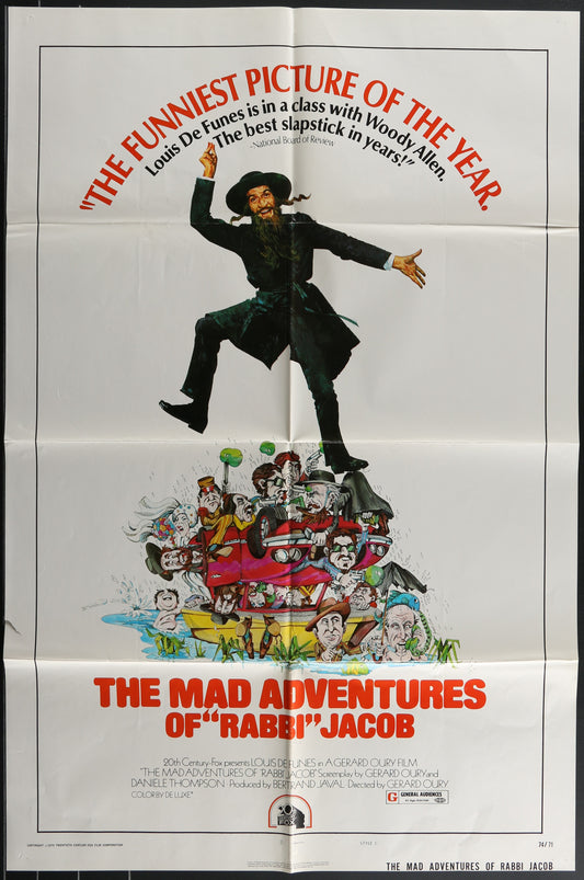 The Mad Adventures Of Rabbi Jacob (1974) Original US One Sheet Movie Poster