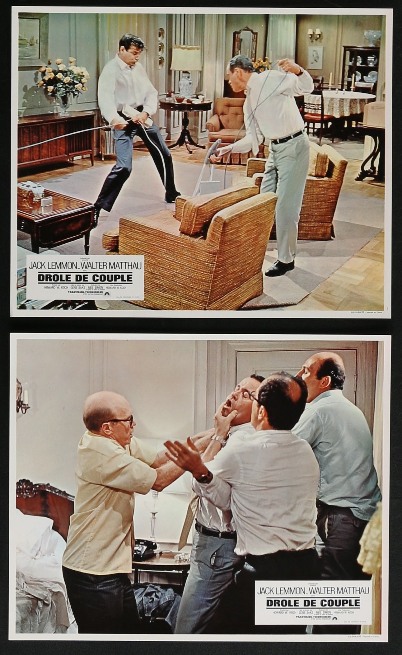 The Odd Couple (1968) Original French Lobby Card Set (8 Cards) 9.5 x 11.5