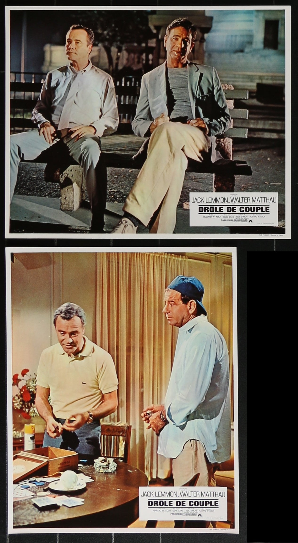 The Odd Couple (1968) Original French Lobby Card Set (8 Cards) 9.5 x 11.5