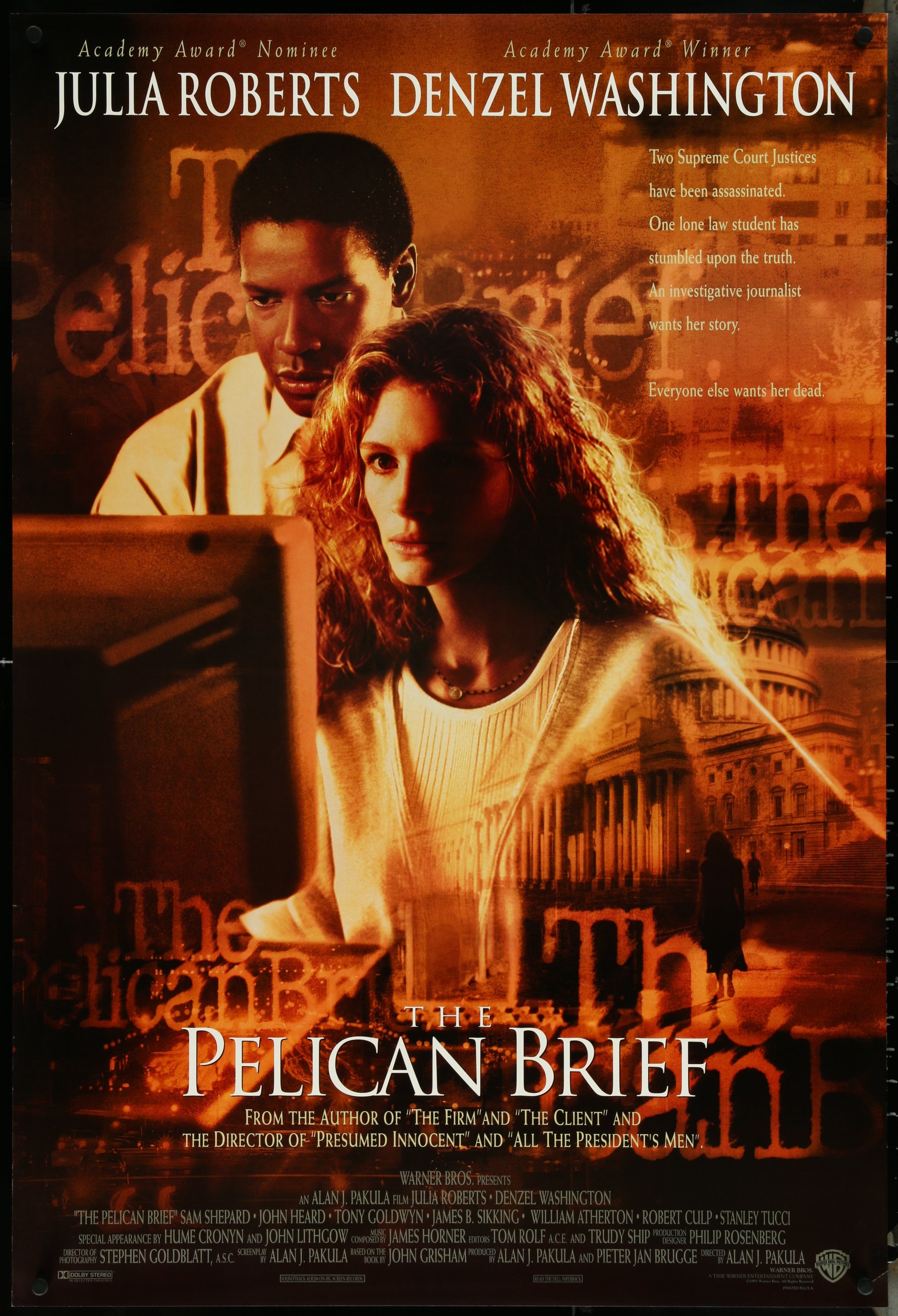 The Pelican Brief (1993) Original US One Sheet Movie Poster
