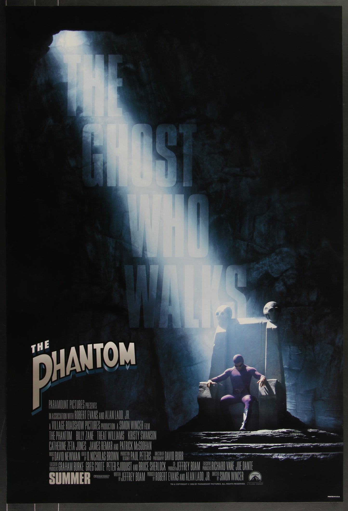 The Phantom (1996) Original US One Sheet Movie Poster 27 x 40