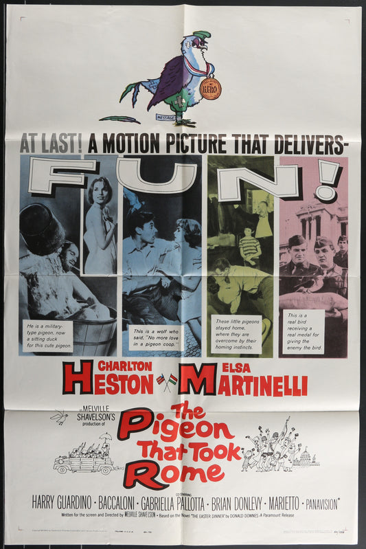 The Pigeon That Took Rome (1962) Original US One Sheet Movie Poster