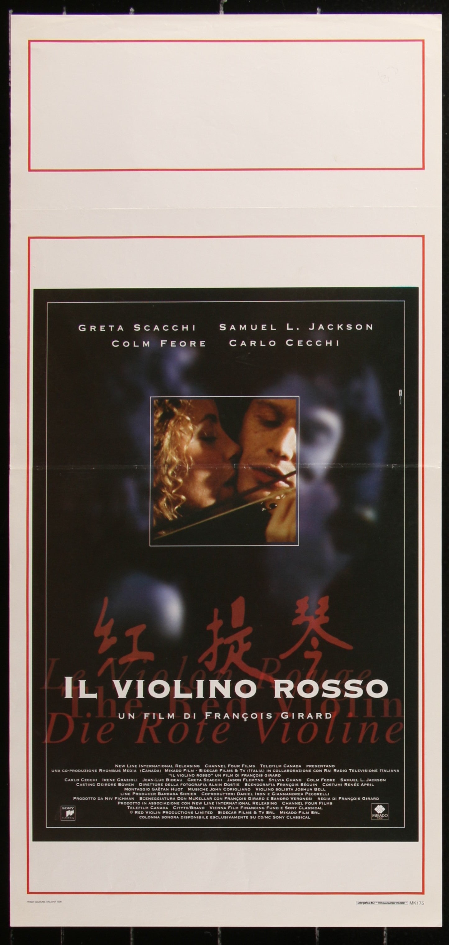 The Red Violin (1998) Original Italian Locandina Movie Poster 34 x 70 cm