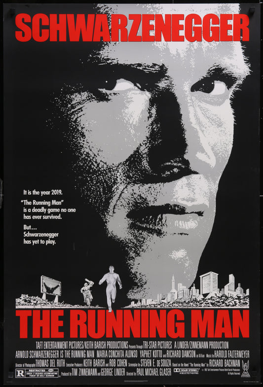 The Running Man (1987) Original US One Sheet Movie Poster 27 x 40