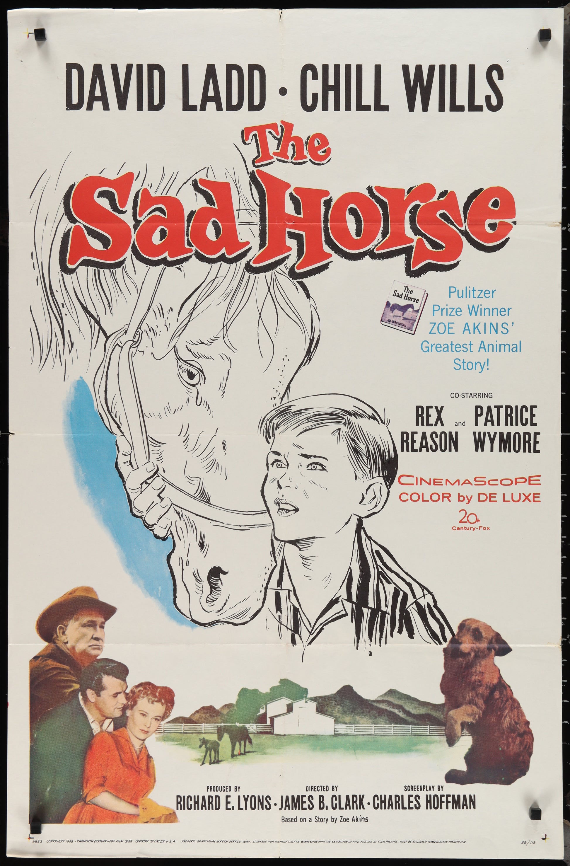 The Sad Horse (1959) Original US One Sheet Movie Poster 27 x 41