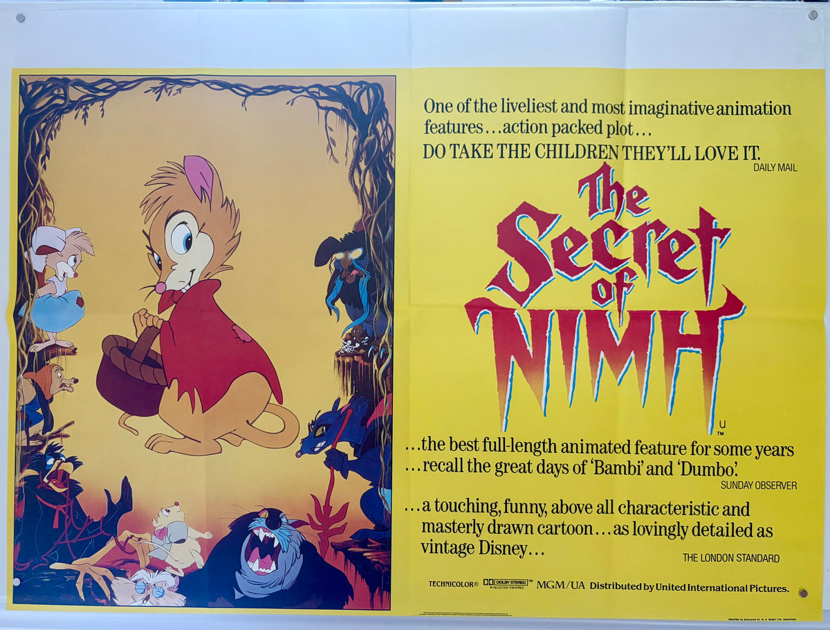 The Secret of NIMH (1982) Original UK Quad Movie Poster