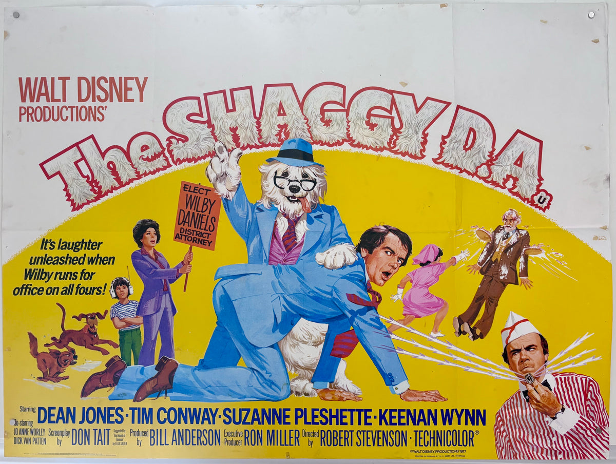 The Shaggy D.A. (1976) Original 1977 UK Quad Movie Poster - Disney