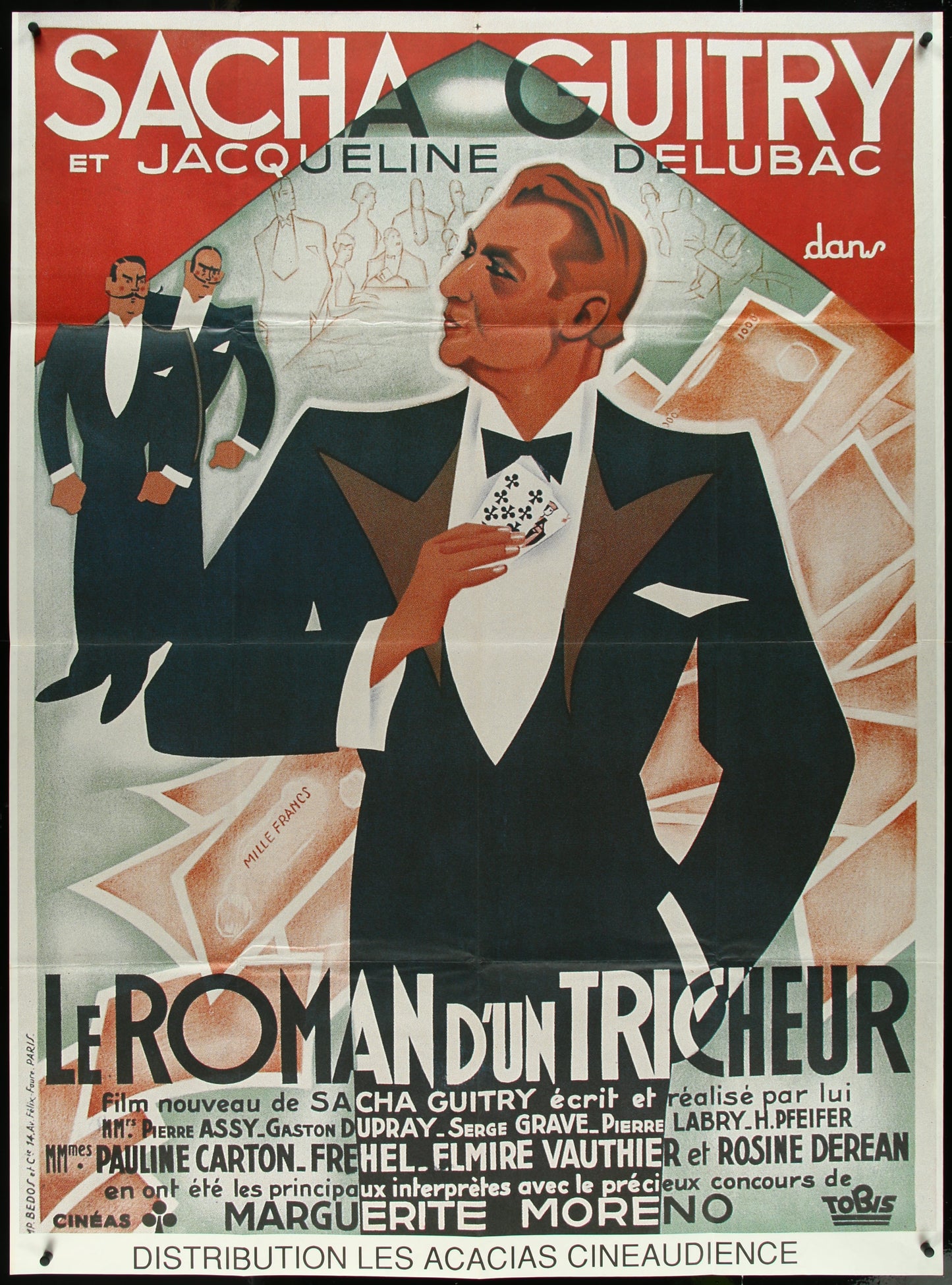 The Story Of A Cheat (1980s? RR) Original French One Panel Movie Poster