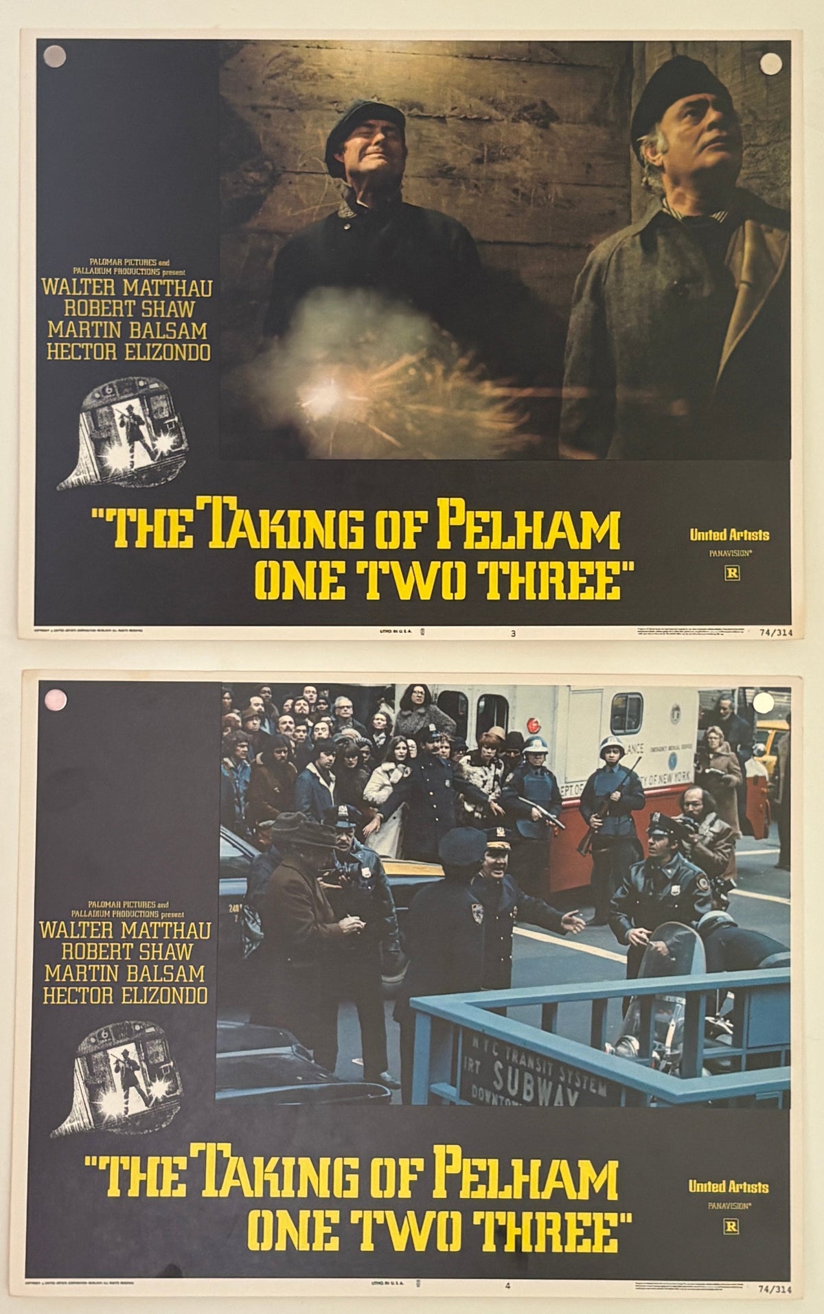 The Taking of Pelham One Two Three (1974) 7 Original US Lobby Cards