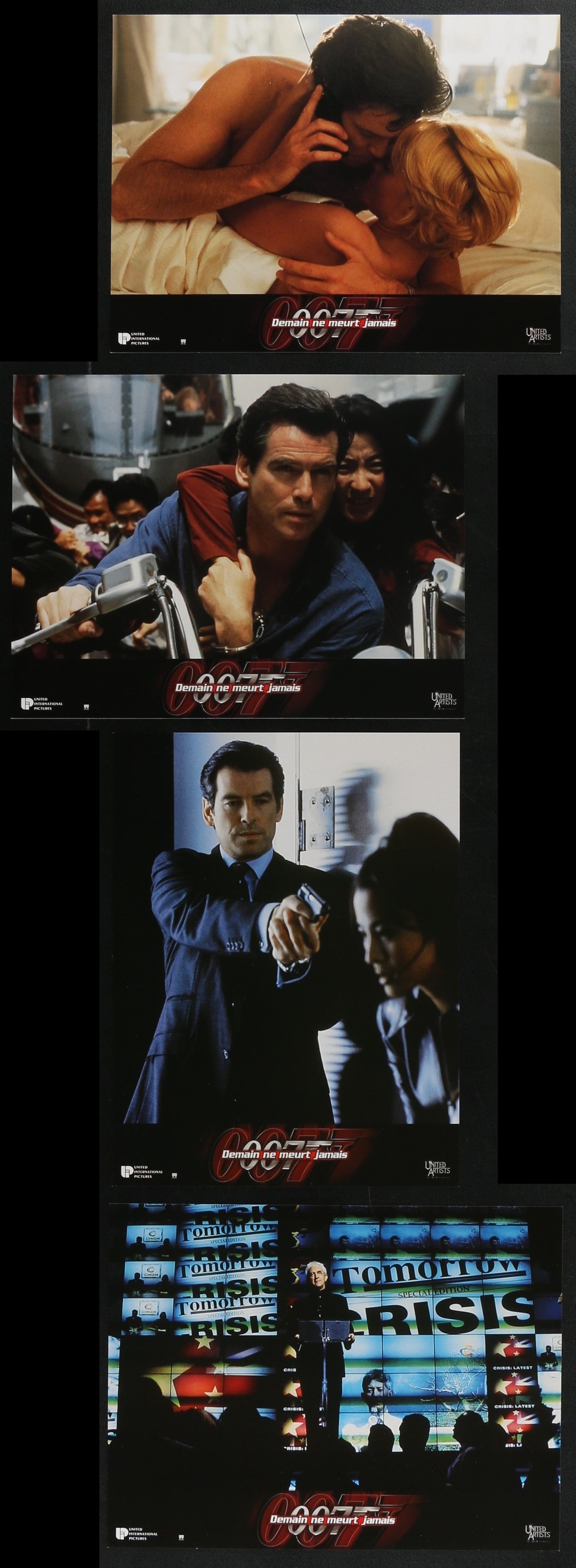 Tomorrow Never Dies (1997) Original French Lobby Card Set (12 Cards) 8.25 x 10.75