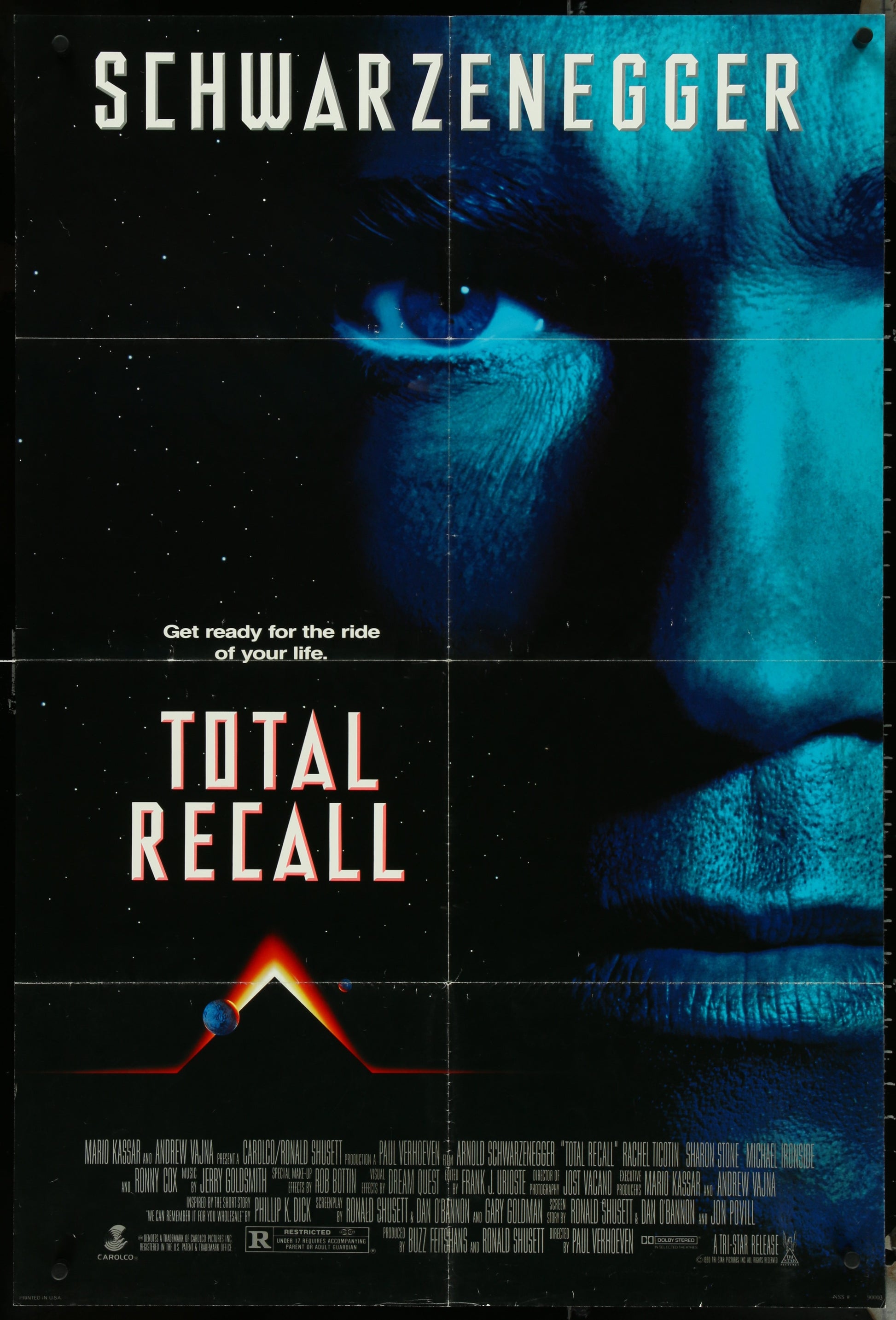 Total Recall (1990) Original US One Sheet Movie Poster