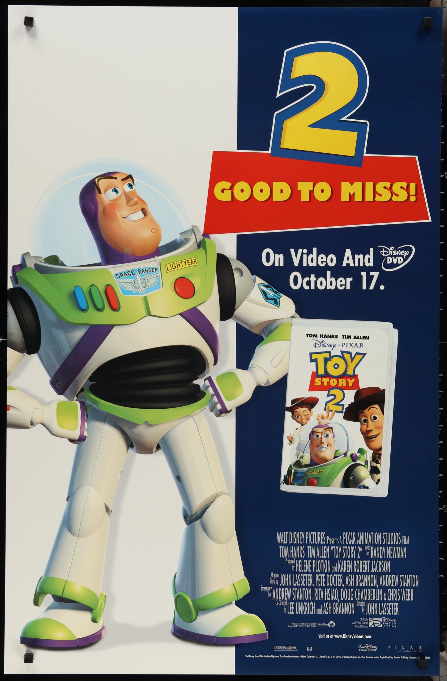 Promotional poster for 'Toy Story 2' featuring Buzz Lightyear.