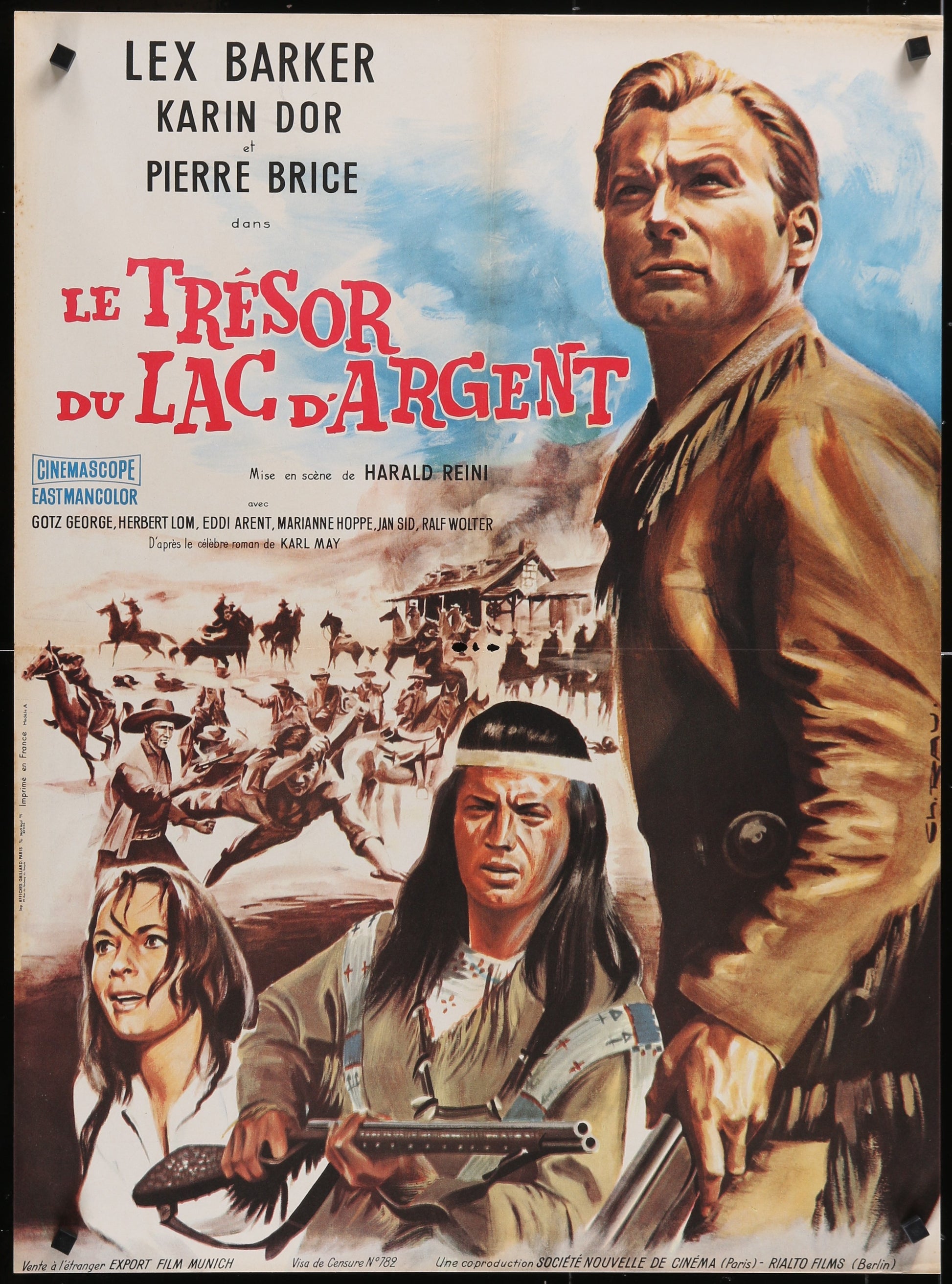 Treasure of Silver Lake (1962) Original French Affiche Movie Poster 