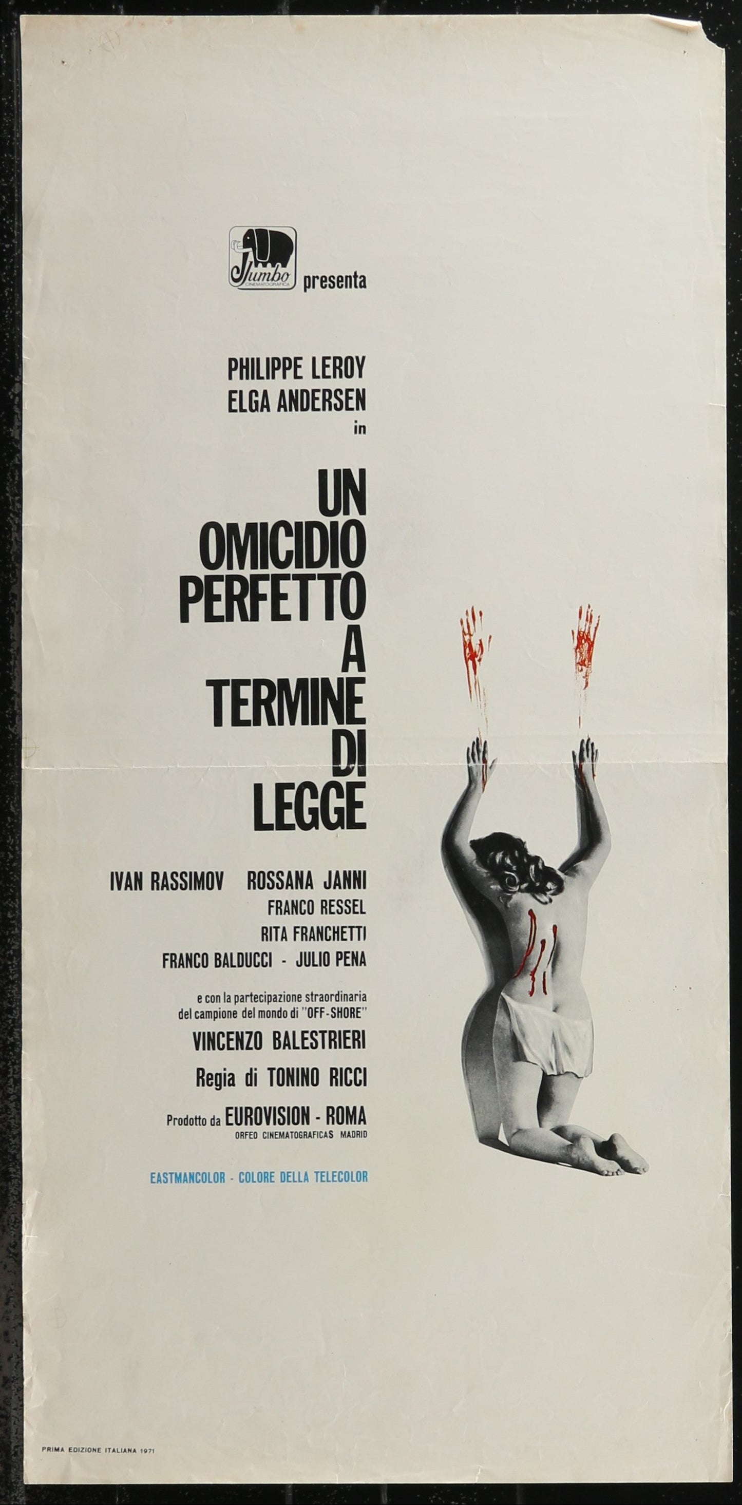 Un Omicidio Perfetto A Termine Di Legge (1971) Original Italian Locandina Movie Poster