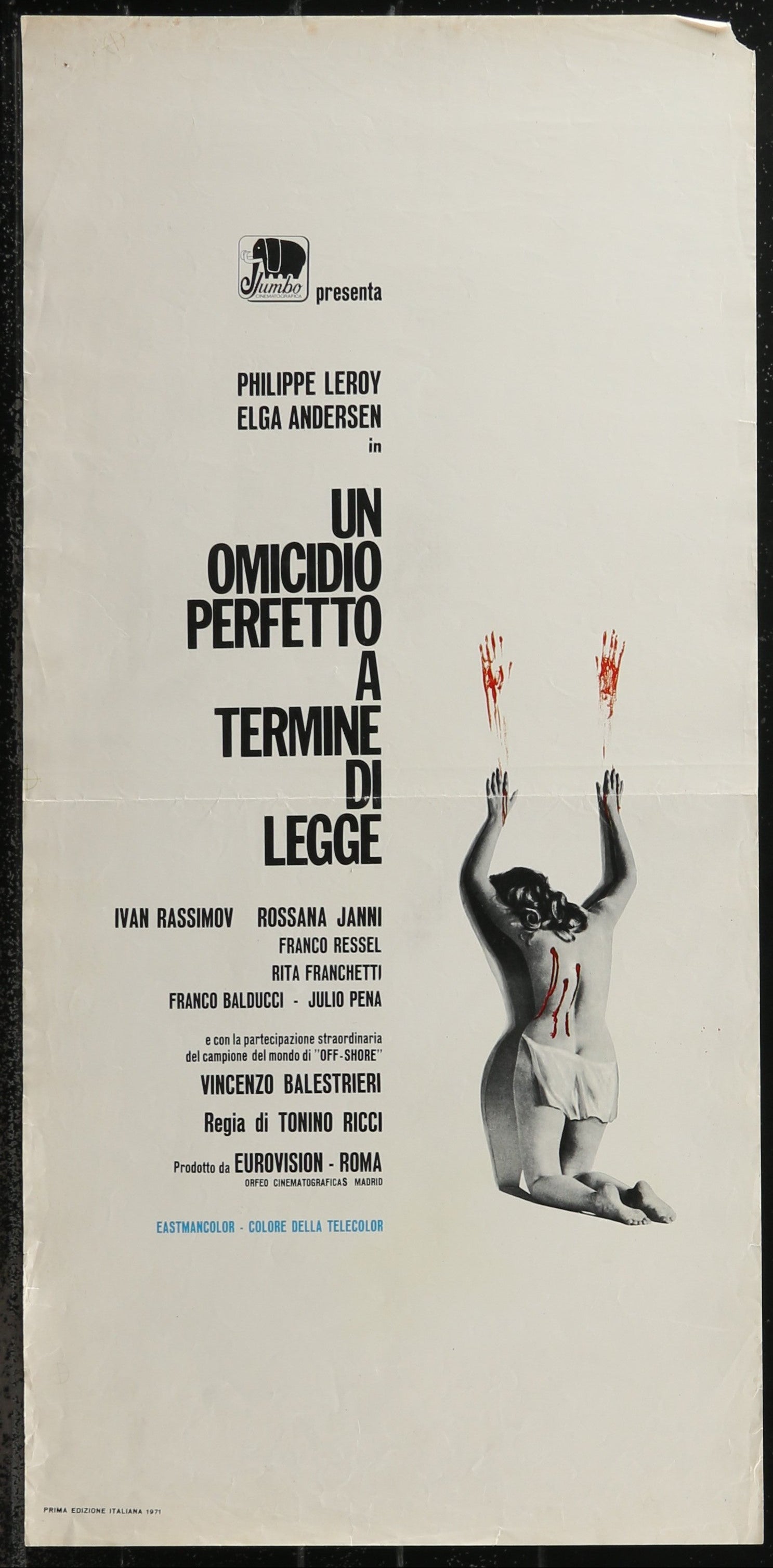 Un Omicidio Perfetto A Termine Di Legge (1971) Original Italian Locandina Movie Poster