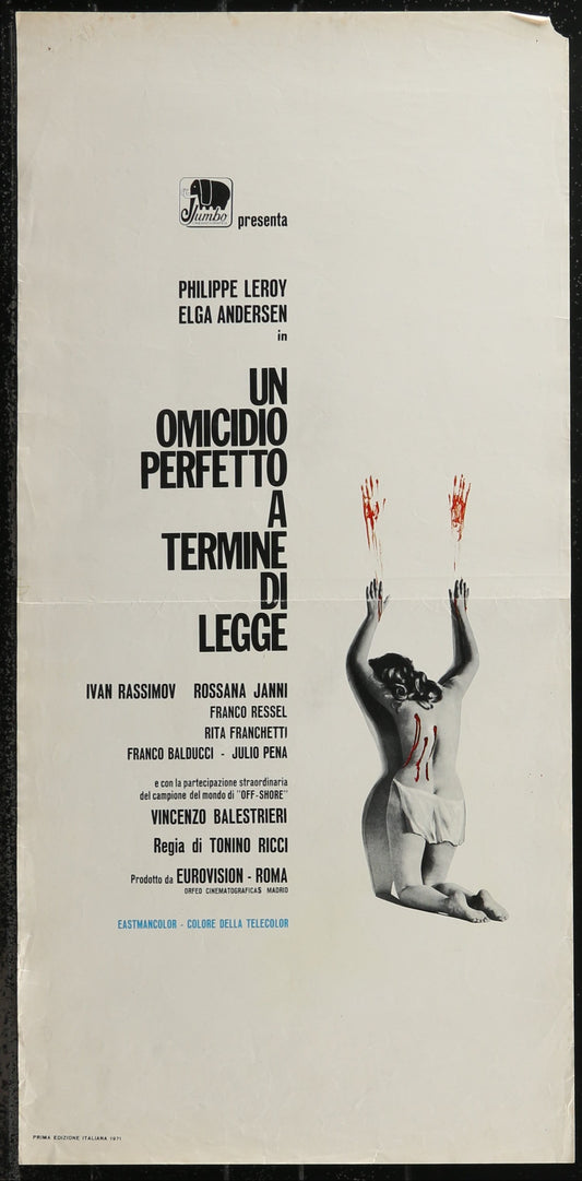 Un Omicidio Perfetto A Termine Di Legge (1971) Original Italian Locandina Movie Poster