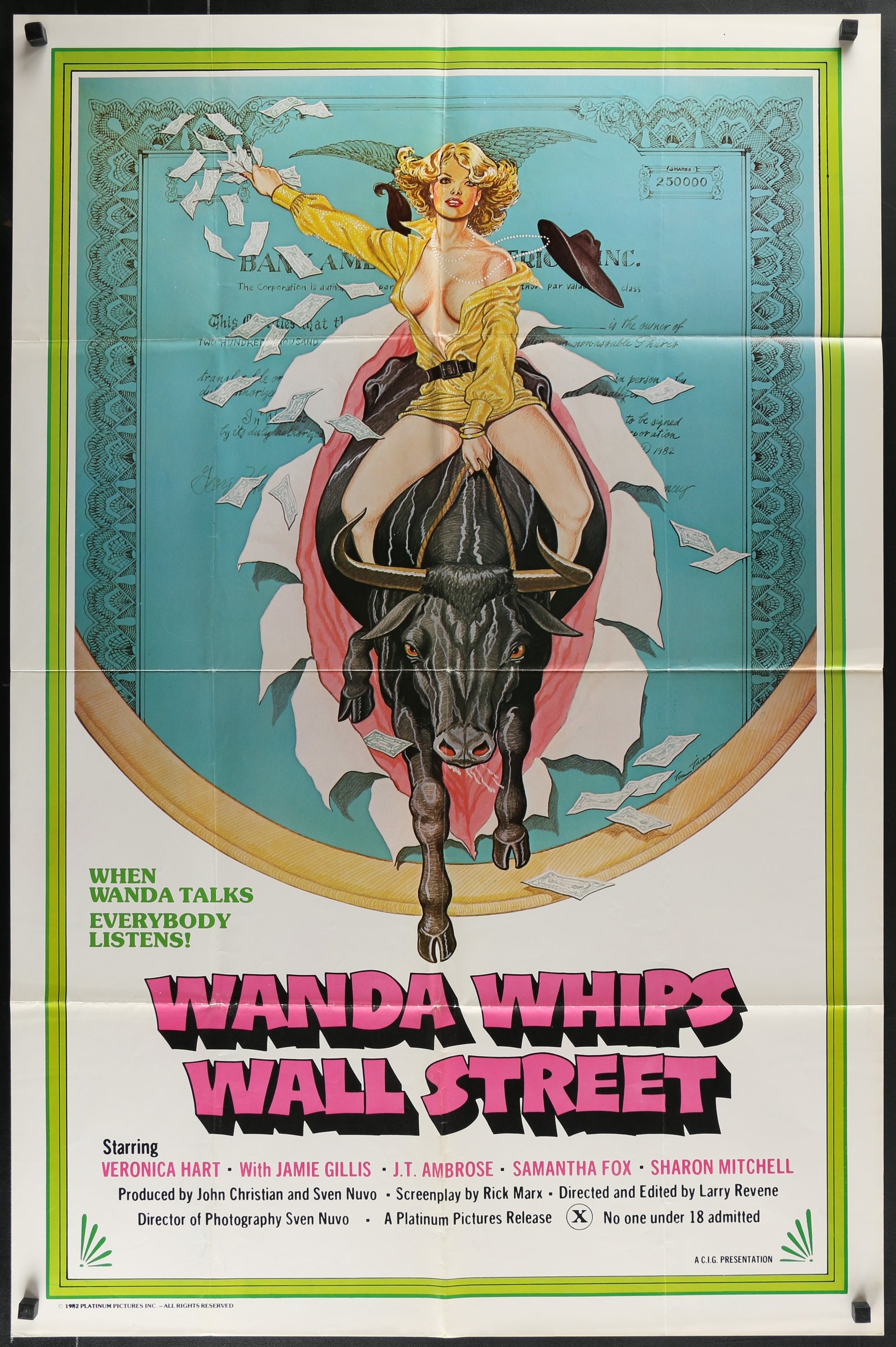 Wanda Whips Wall Street (1982) Original US One Sheet Movie Poster 27 x 41