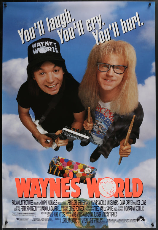 Wayne's World (1992) Original US One Sheet Movie Poster 27 x 40
