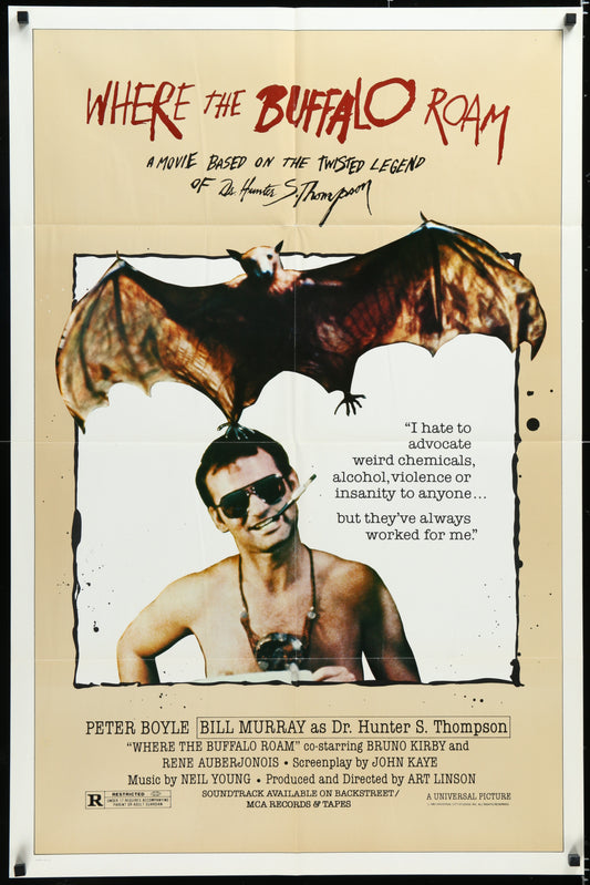 Where the Buffalo Roam (1980) Original US One Sheet Movie Poster