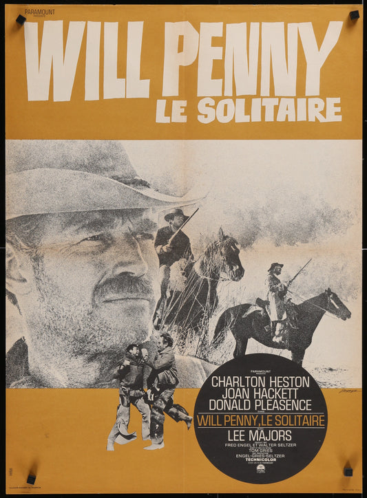 Will Penny (1968) Original French Affiche Movie Poster