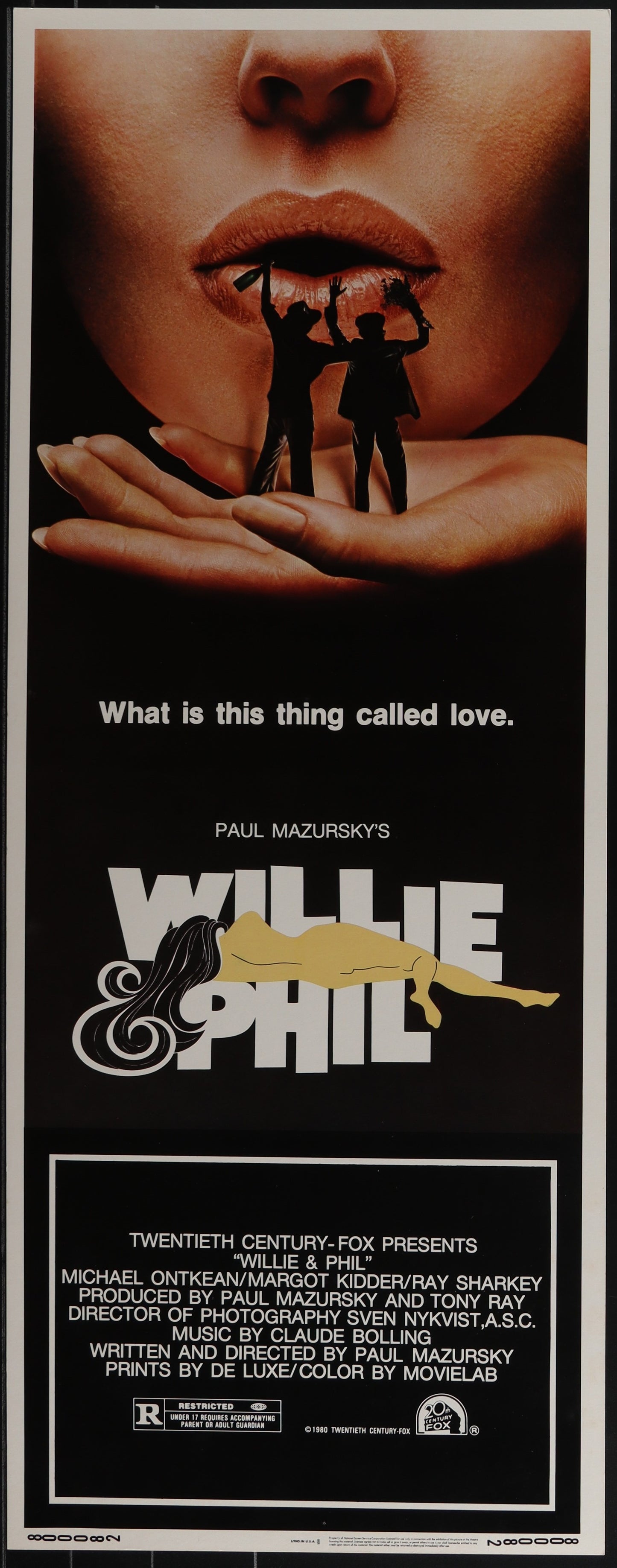 Willie & Phil (1980) Original US Insert Movie Poster