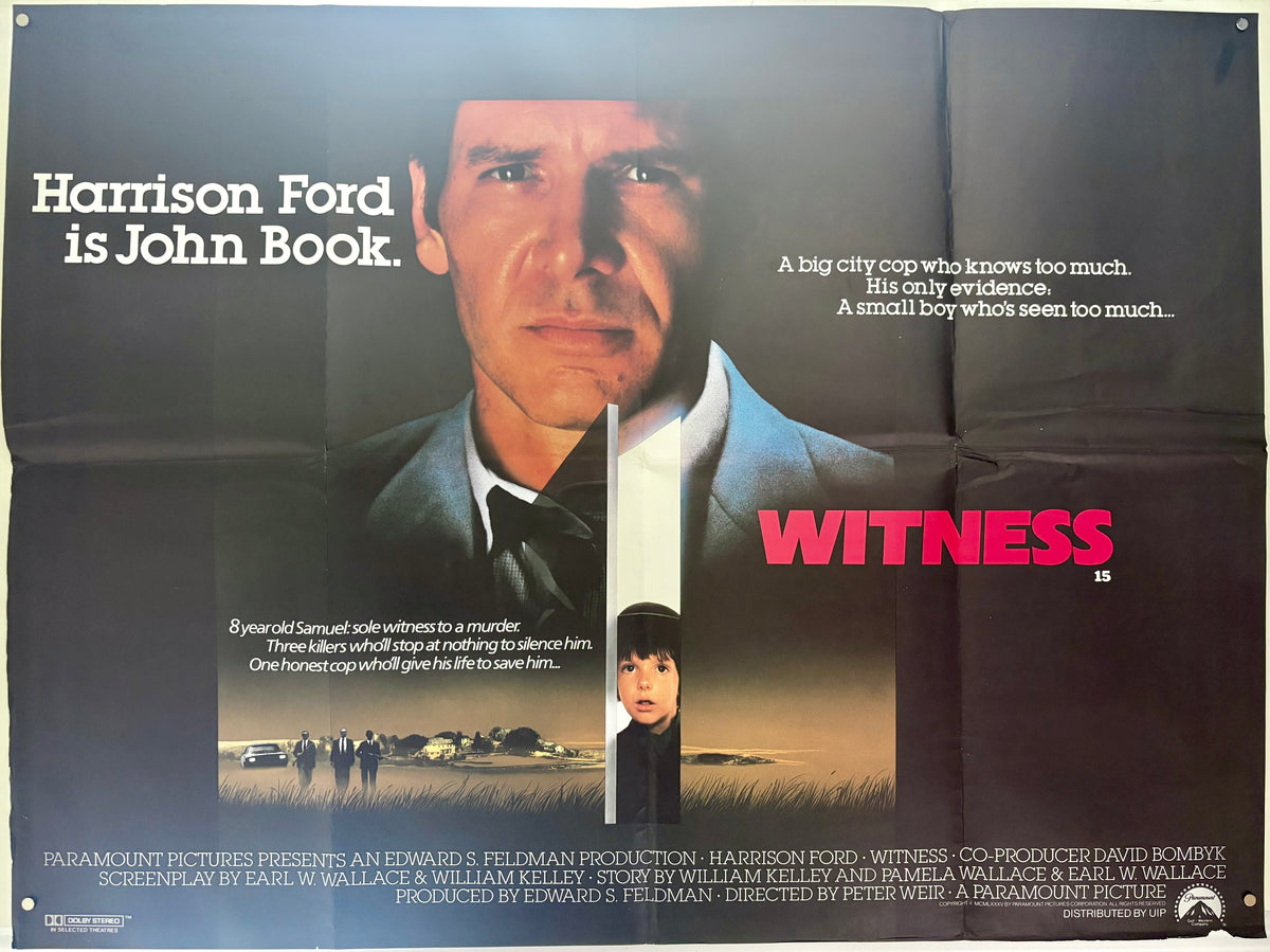 Witness (1985) Original UK Quad Movie Poster - Harrison Ford
