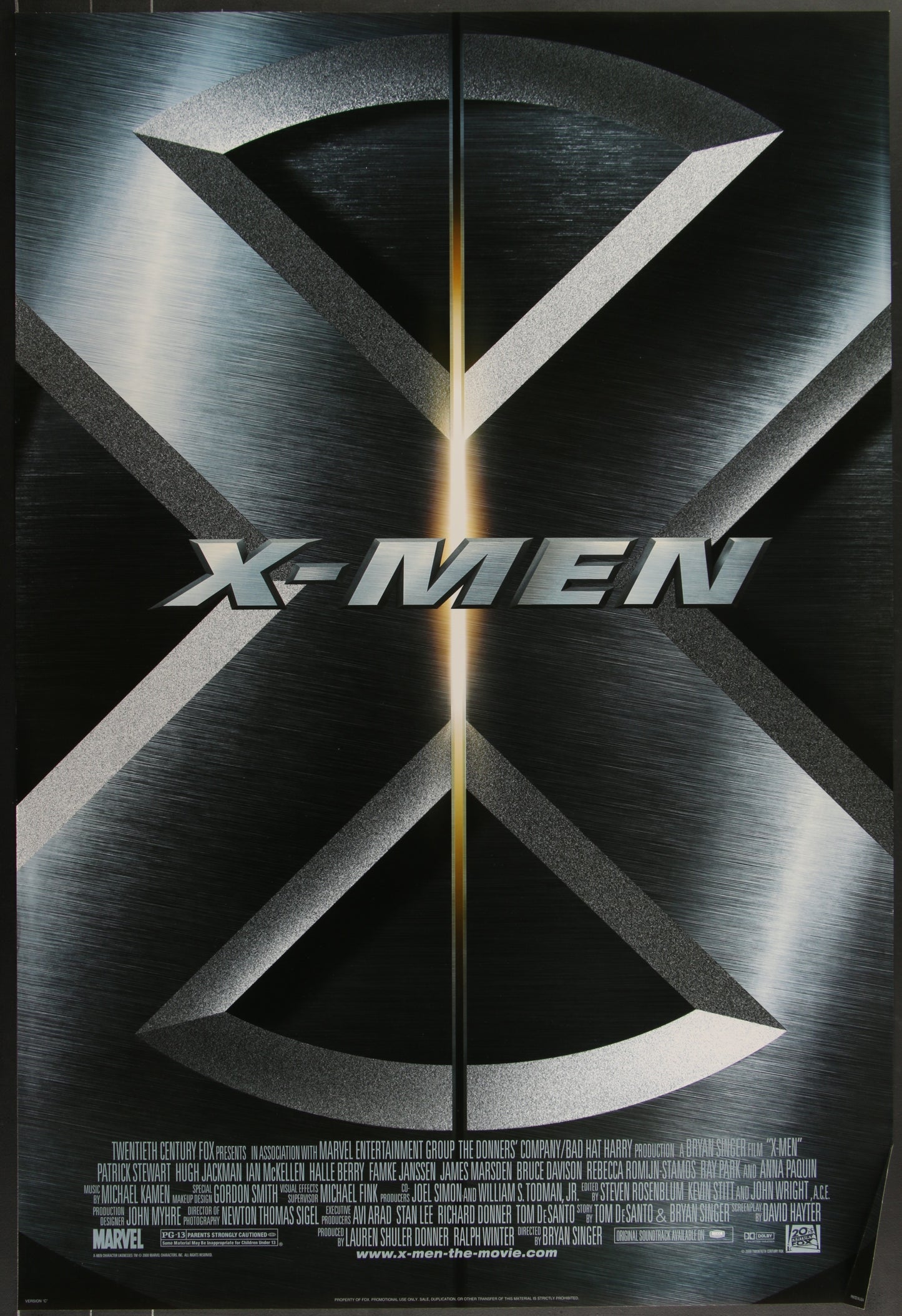 X-Men (2000) Original US One Sheet Style C Movie Poster 27 x 40