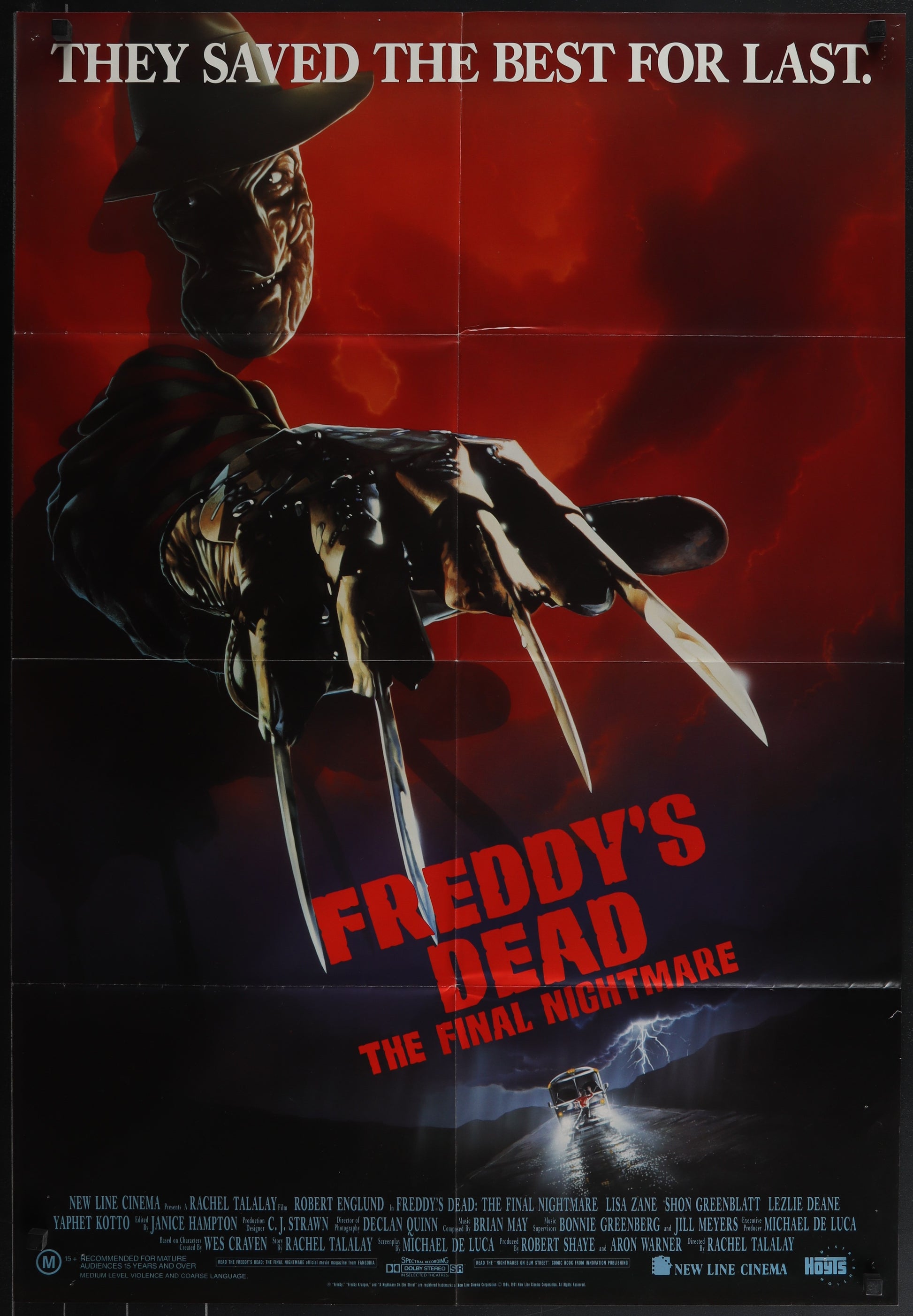 Freddy's Dead: The Final Nightmare (1991) Original Australian One Sheet Movie Poster