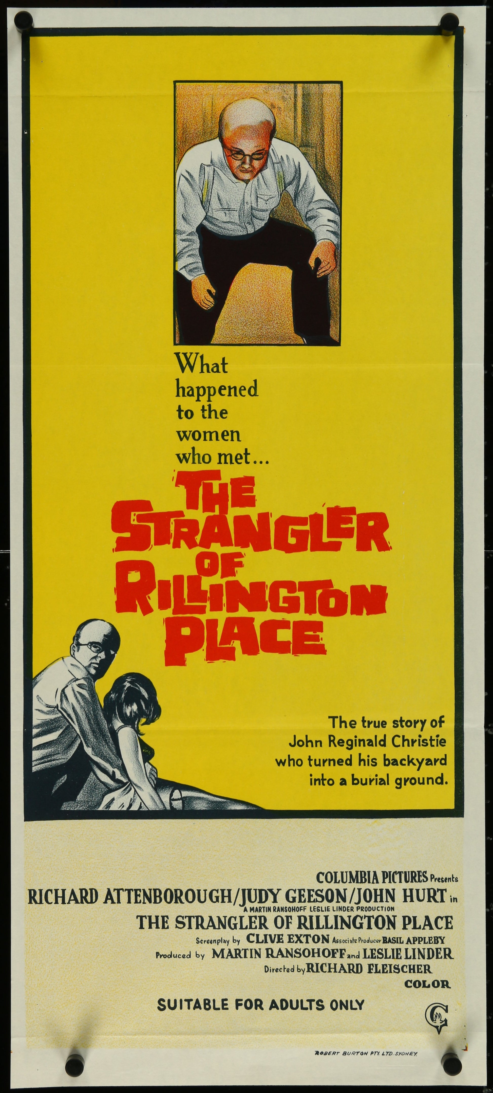 10 Rillington Place (1971) Original Australian Waybill Movie Poster